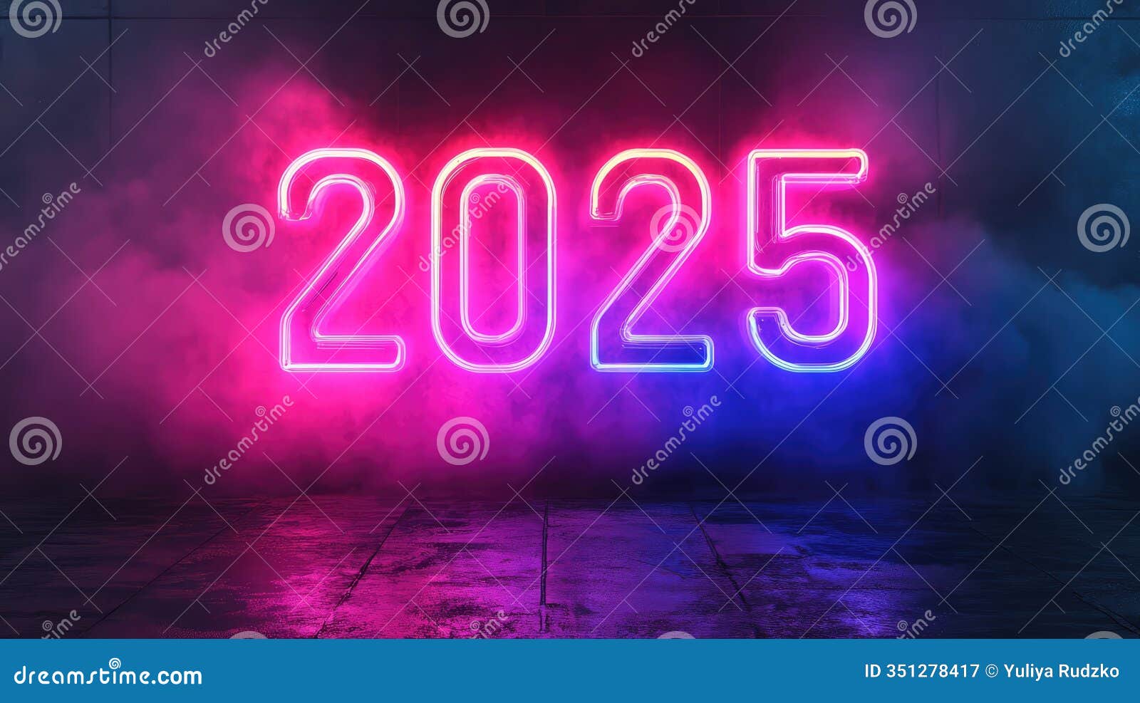 neon lighting frame with text 2025 on festive background