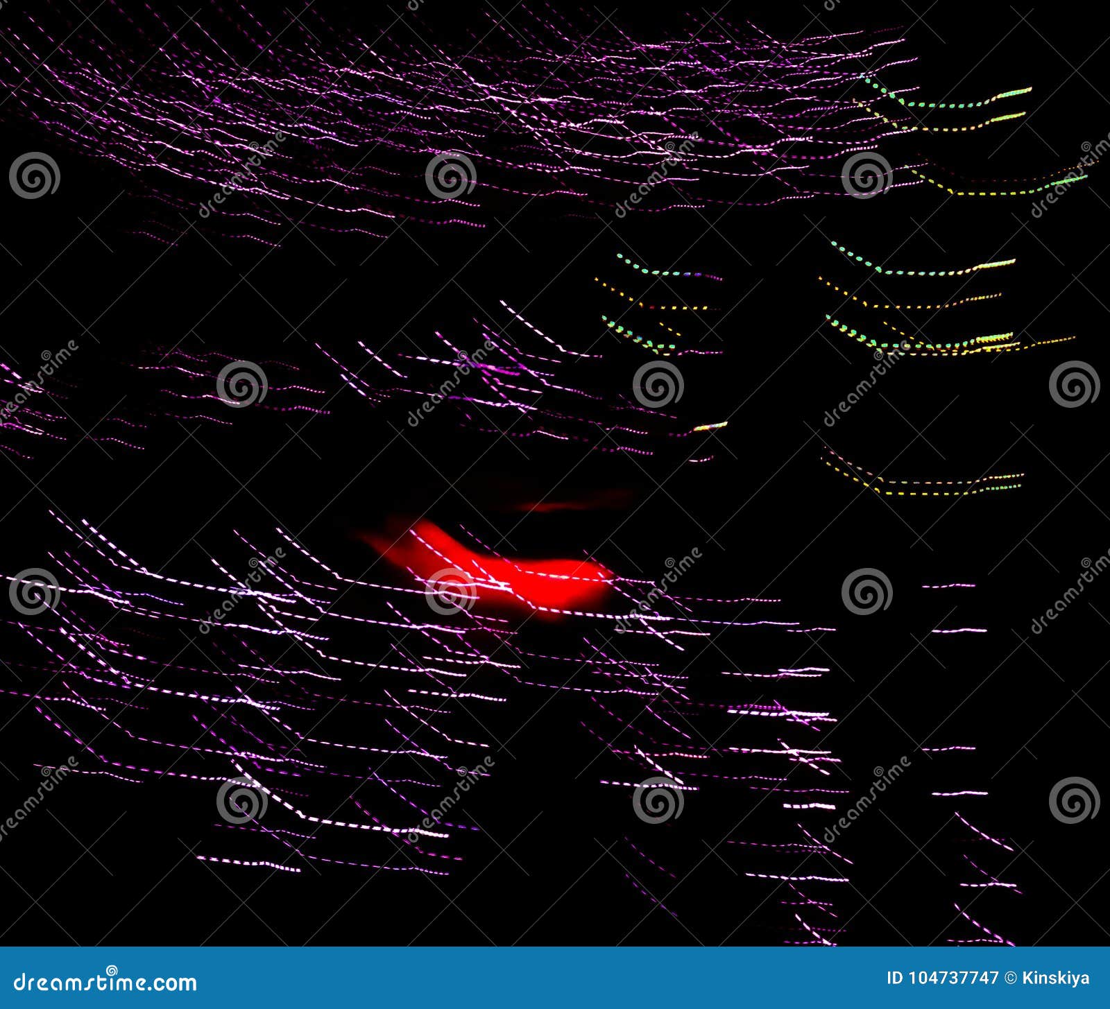 Neon Lights in Moving. Beautiful Moving of Light. Light Music. Neon Lines Background Stock Image