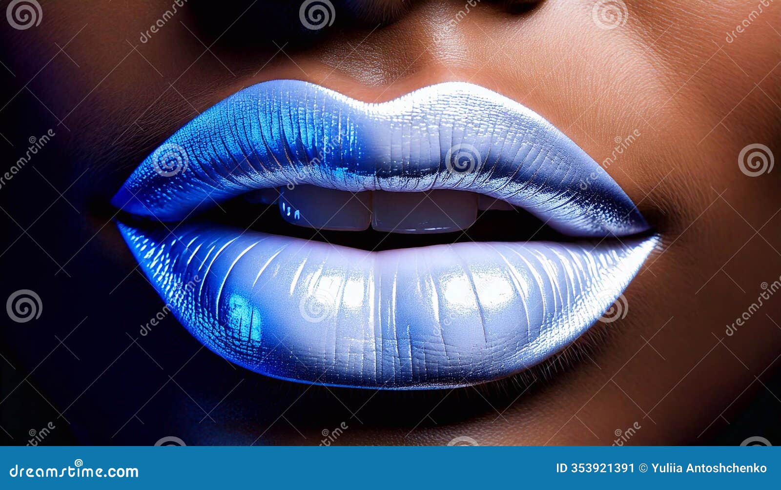neon lips create a striking visual effect in a dimly lit setting