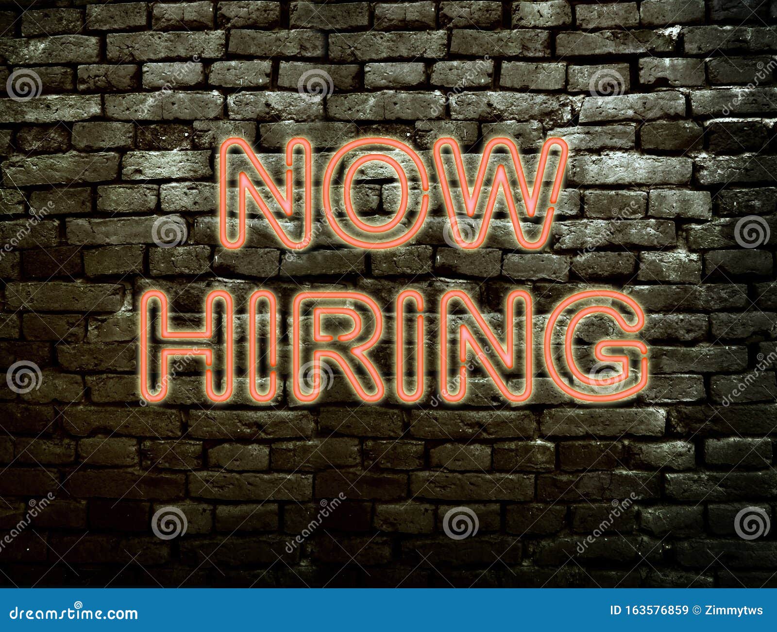 Neon Now Hiring sign stock image. Image of neon, economy 163576859