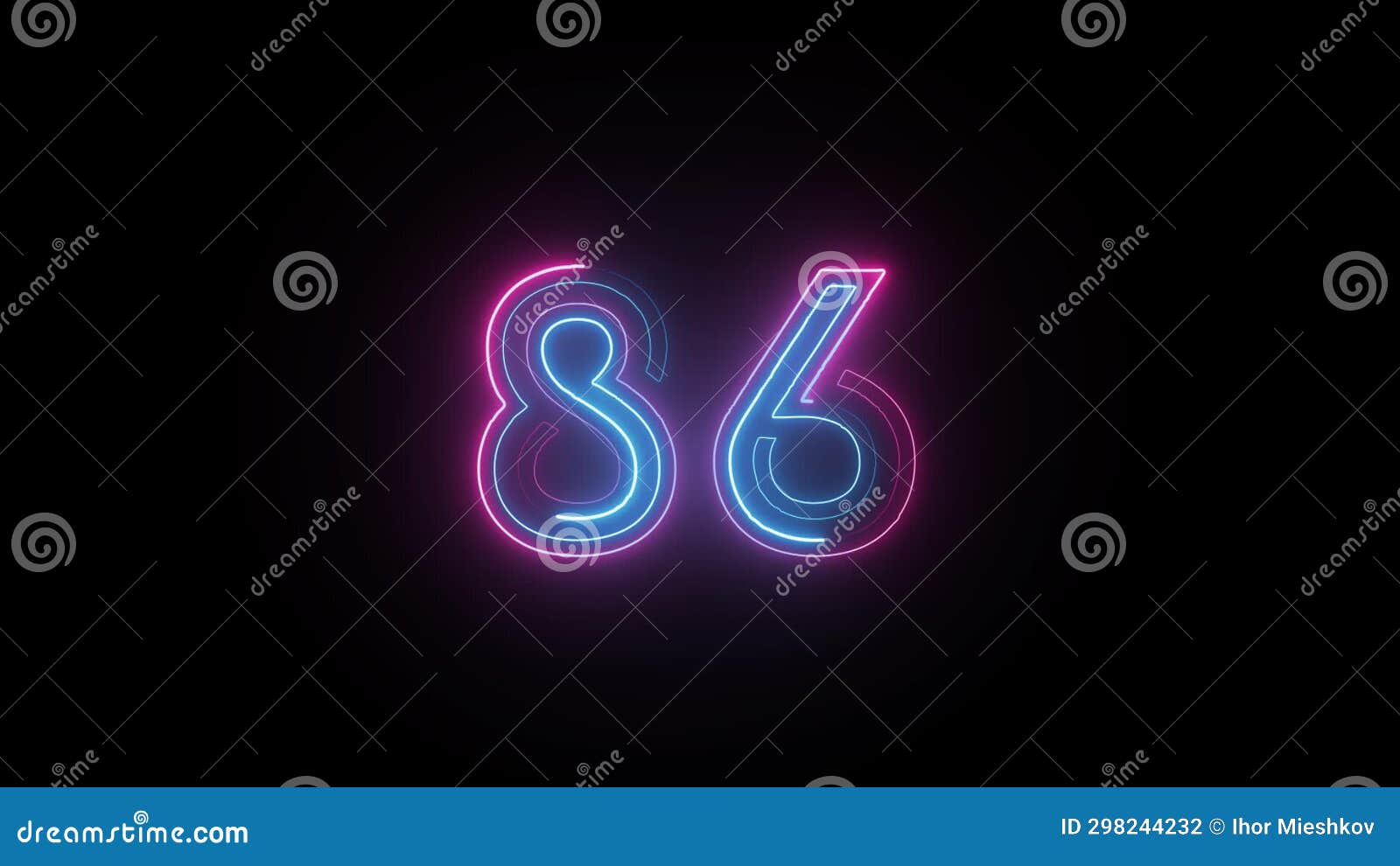 Neon Number 86 with Alpha Channel, Neon Numbers, Number Eighty Six Stock Footage - Video of ...