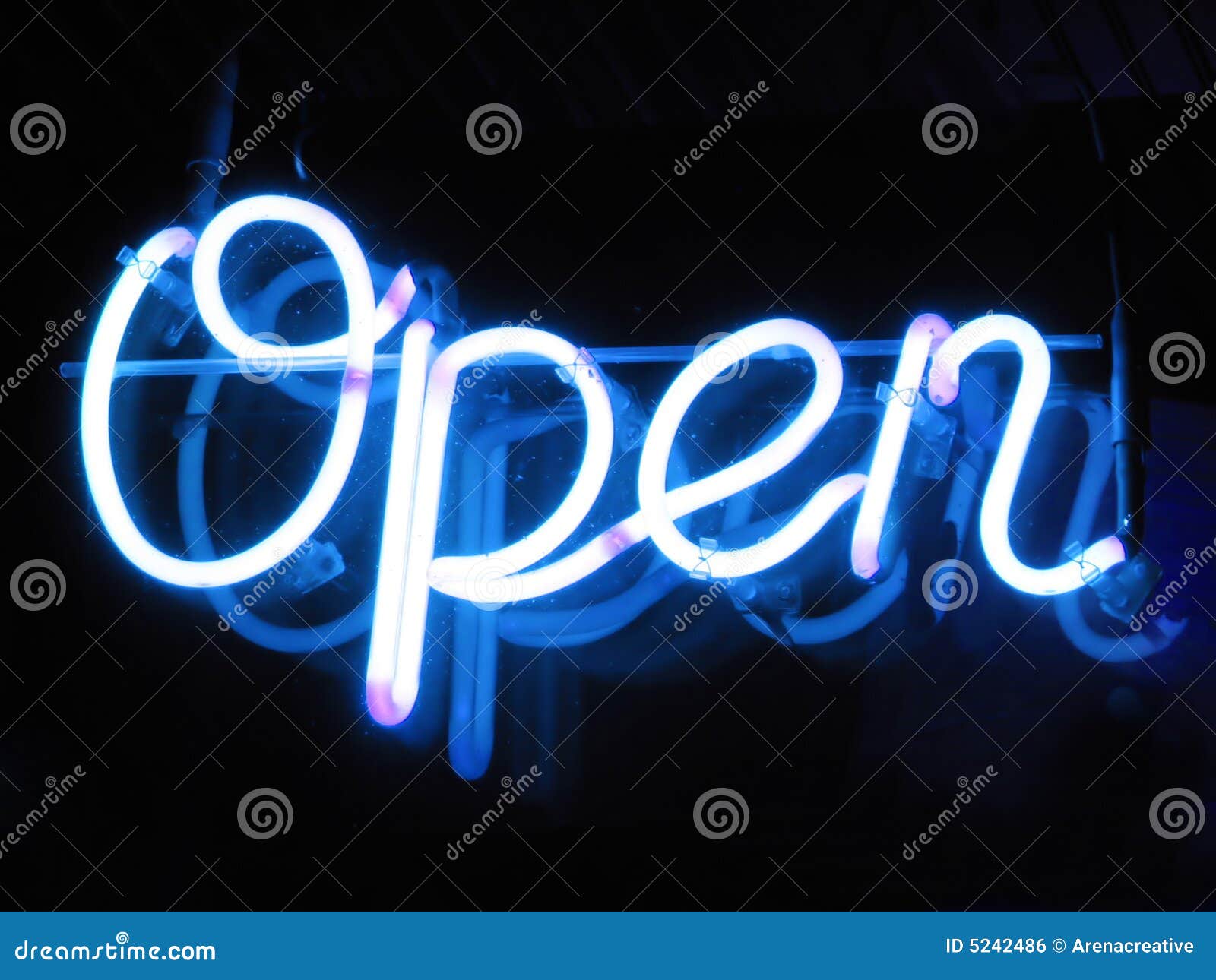 Neon light - Ouvert stock image. Image of glowing, message - 286905671