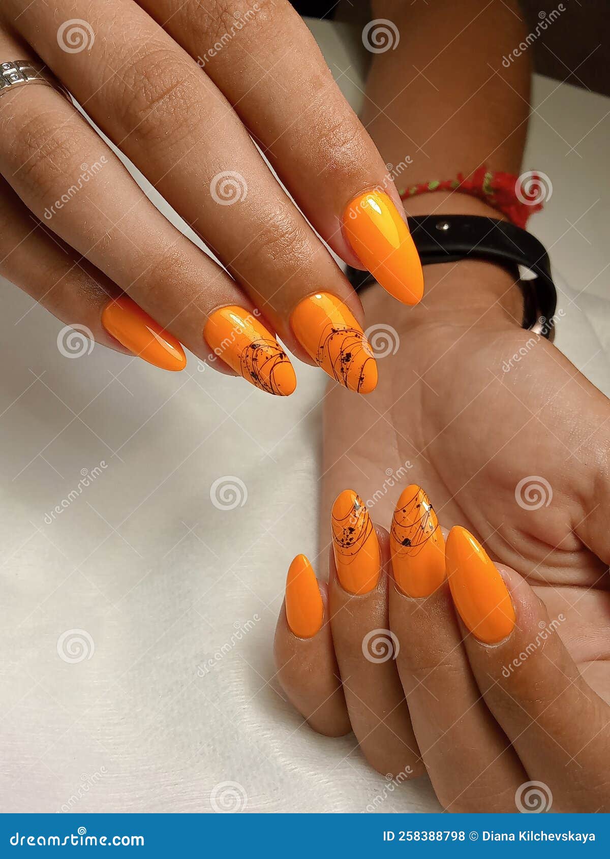 Neon Orange Gel Polish , Maniy Stock Photo - Image of neon, organ