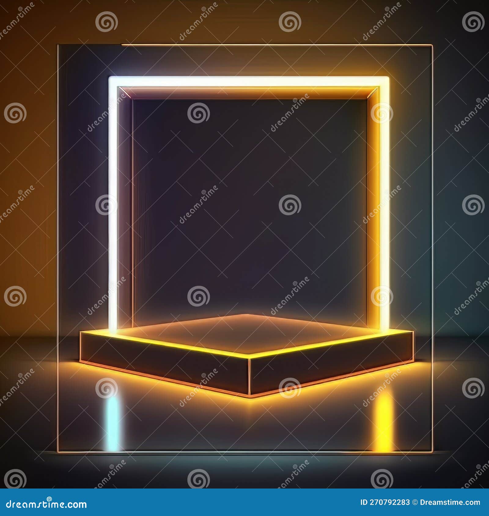 Neon Pedestal With Smoke Effect. Vector Illustration CartoonDealer