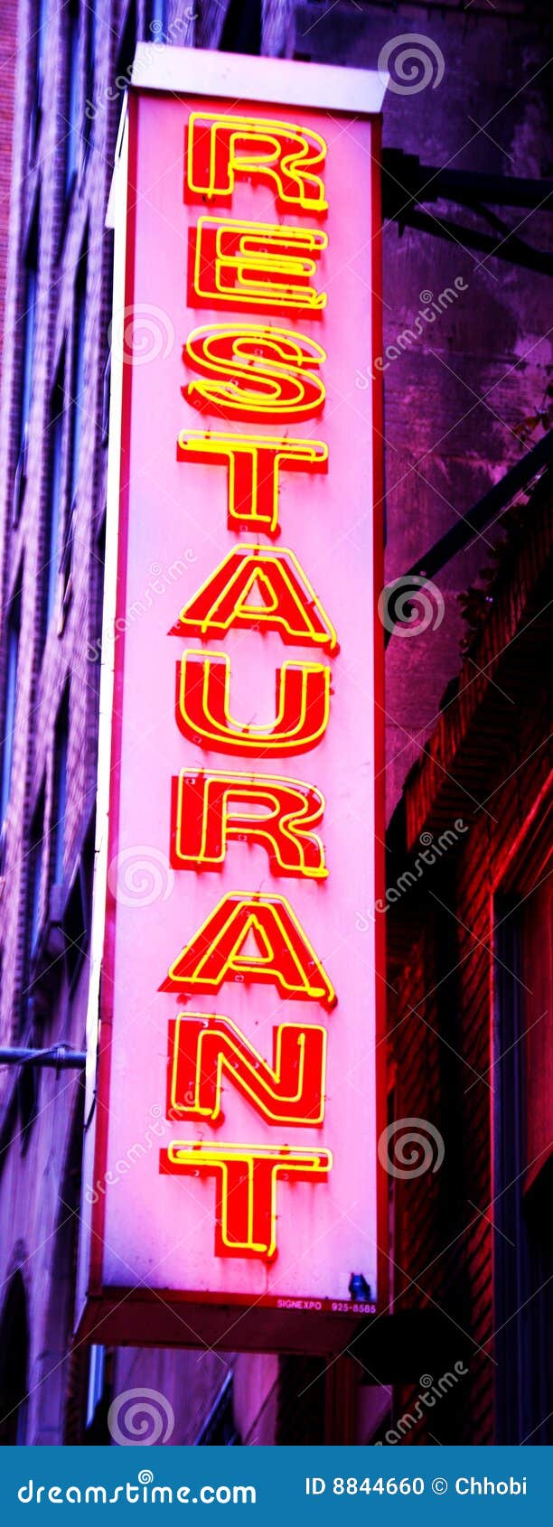 Neon restaurant sign stock photo. Image of illuminated 8844660