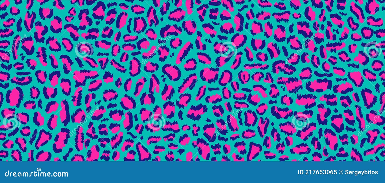 neon seamless pattern, leopard print with acid colors in retro-futuristic 80s - 90s style. neon leopard background in