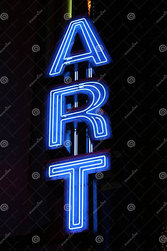 Neon Sign stock photo. Image of lights, blue, crafts, darkness - 1581634