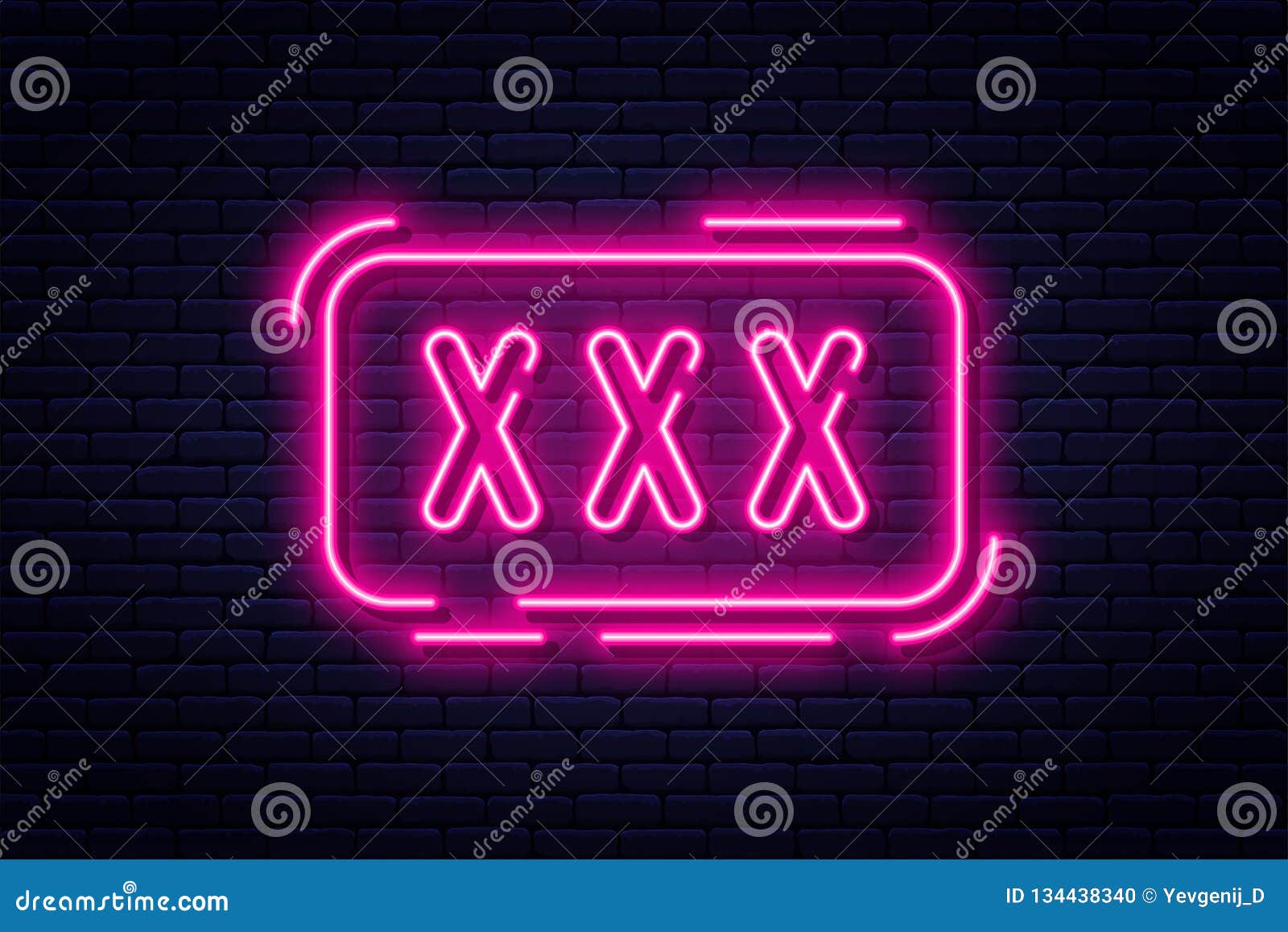 Neon Sign Adults Only 18 Plus Sex And Xxx Restricted Content Erotic Video Concept Banner 