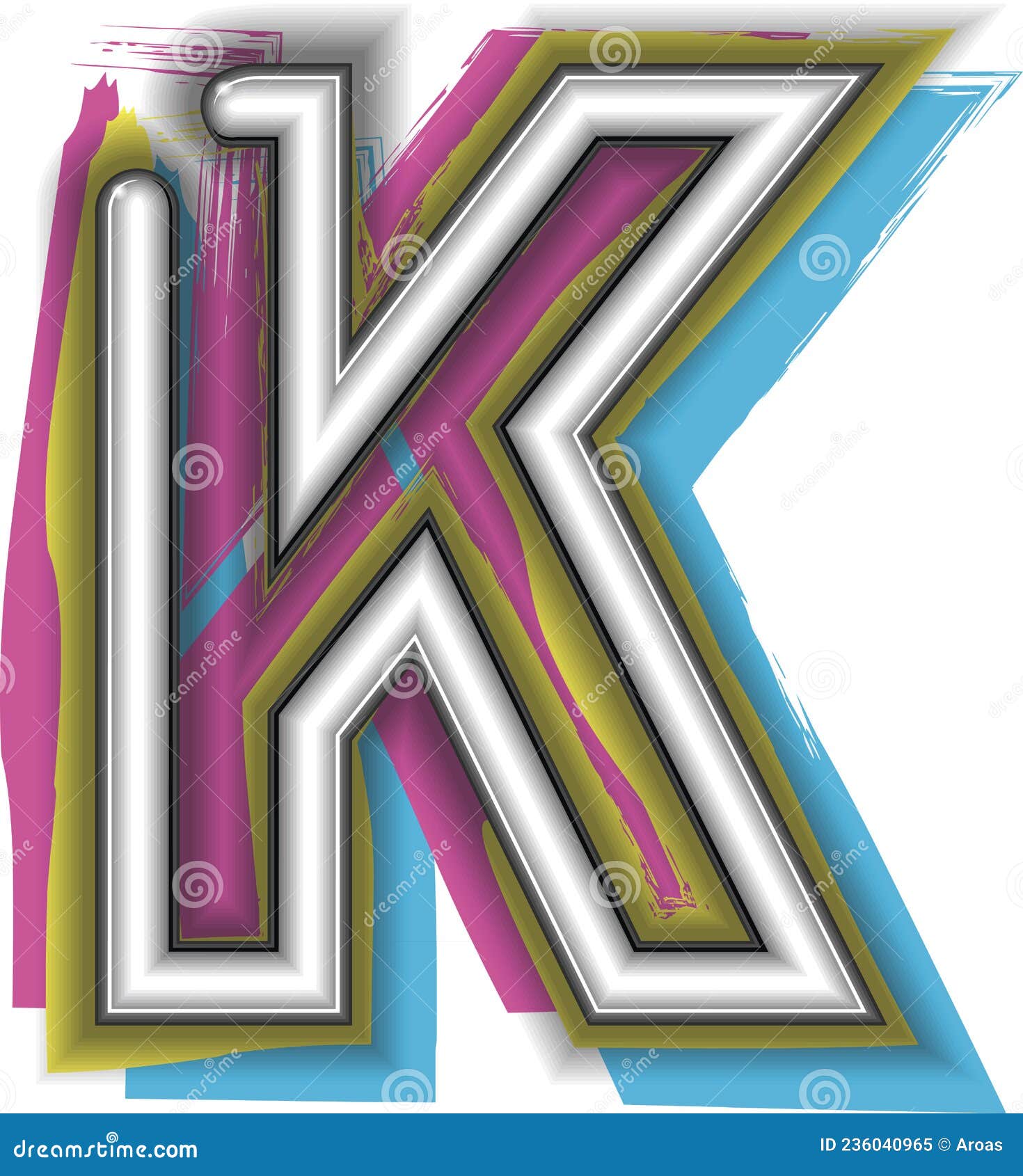 Neon Sign Letter K Illustration Stock Vector Illustration of light