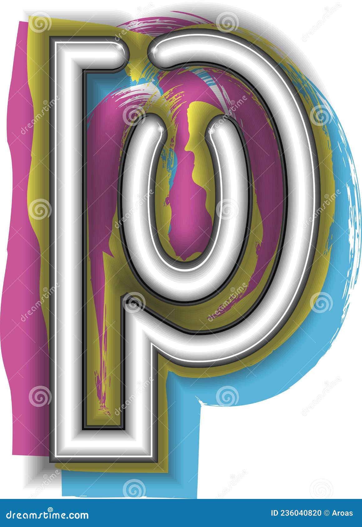 Neon Sign Letter P Illustration Stock Vector Illustration of bright