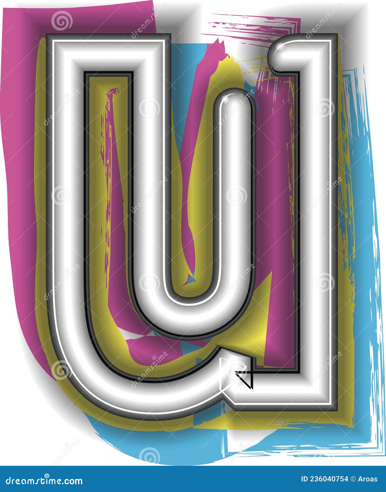 Neon Sign Letter U Illustration Stock Vector Illustration of color