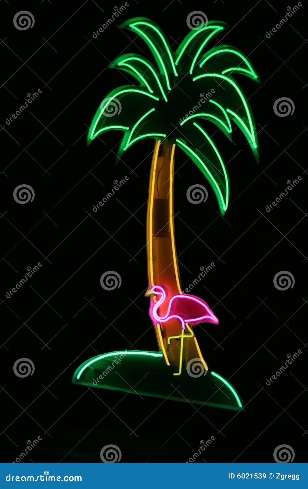 New It's 5 O'clock Flamingo Palm Tree Neon Sign 20"x16" 