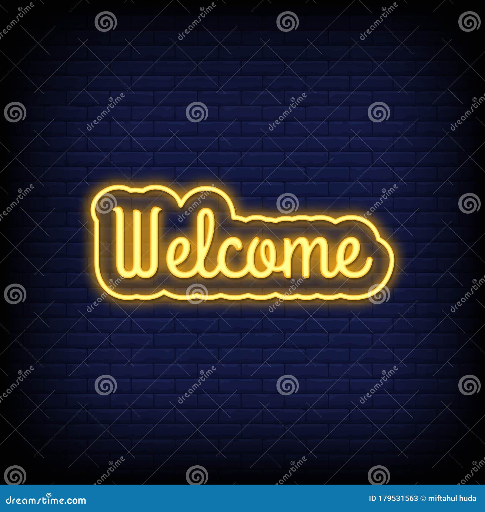 Welcome Neon Signs Style Text Vector Stock Vector - Illustration of ...