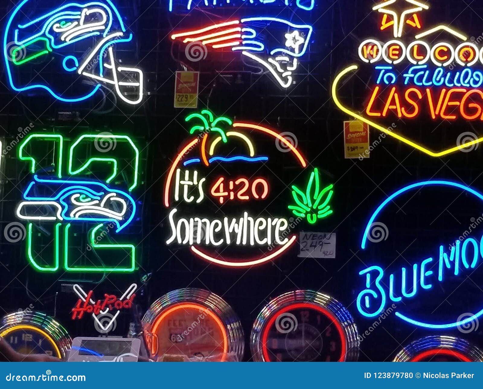 Neon Signs Stock Photo 123879780