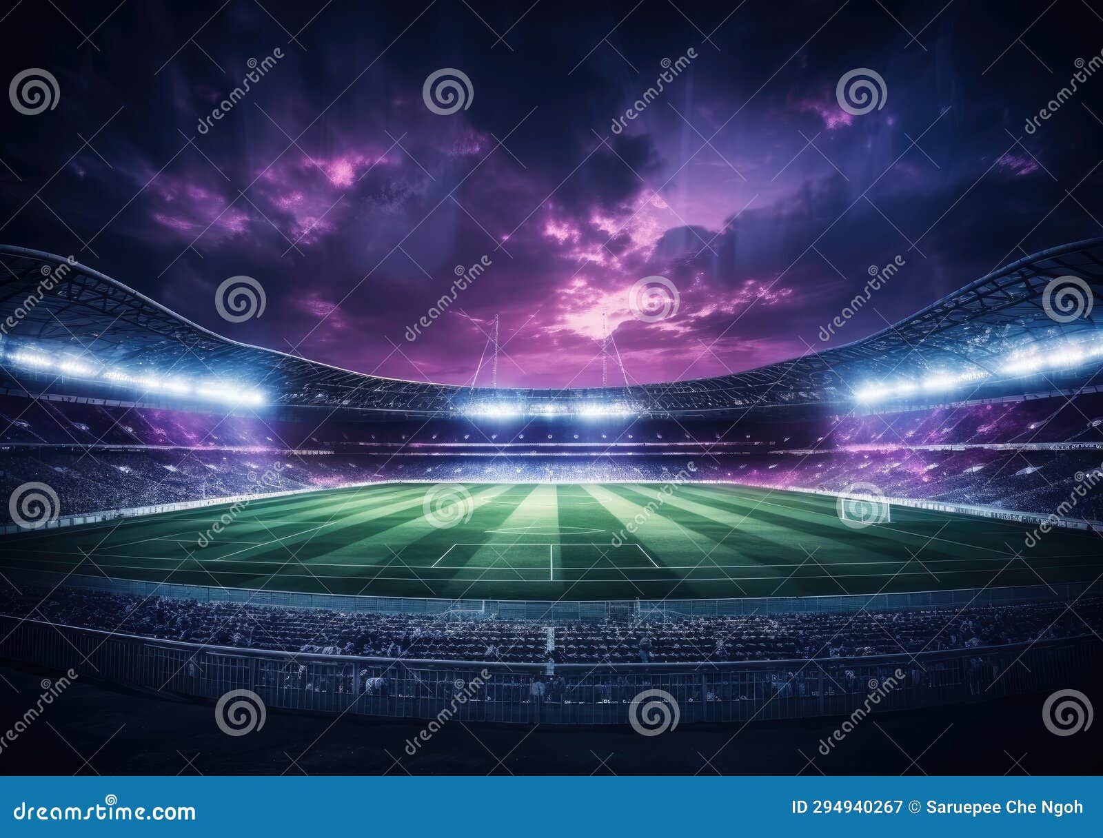 neon stadium stage, glowing neon lighting and a blank platform for product placement, satge platform for concert. ai generative
