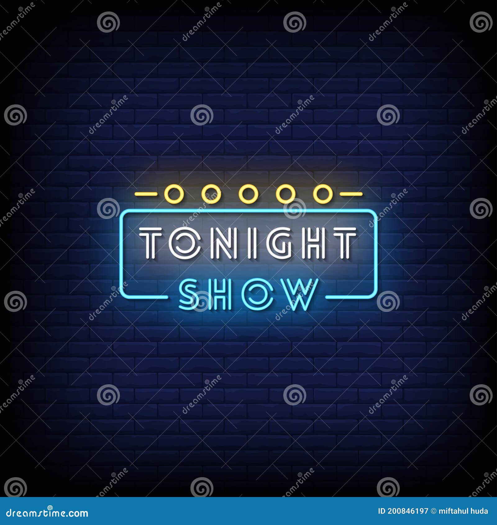 tonight show neon signs style text 