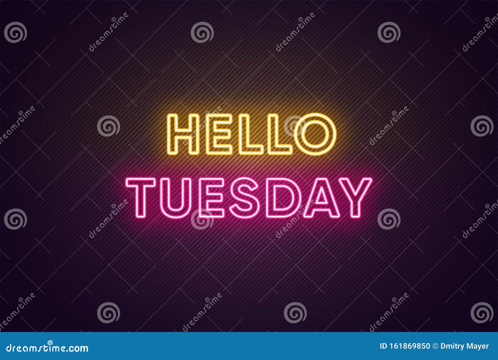 Neon Text of Hello Tuesday. Greeting Banner, Poster with Glowing Neon ...