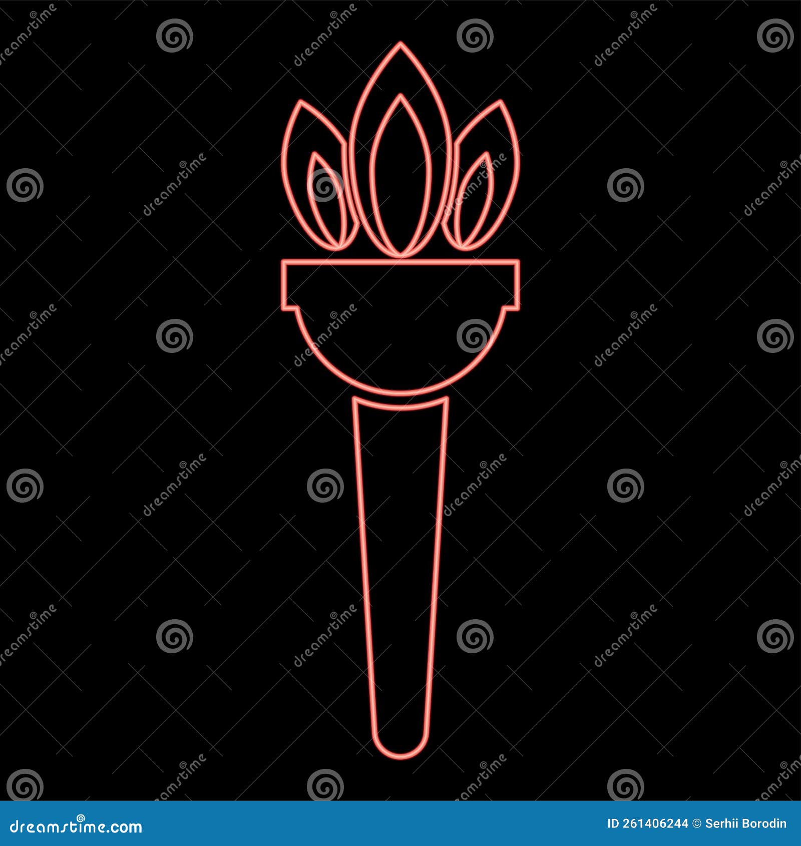 Neon Torch Flambeau Red Color Vector Illustration Image Flat Style Stock  Vector - Illustration of shape, flat: 261406244