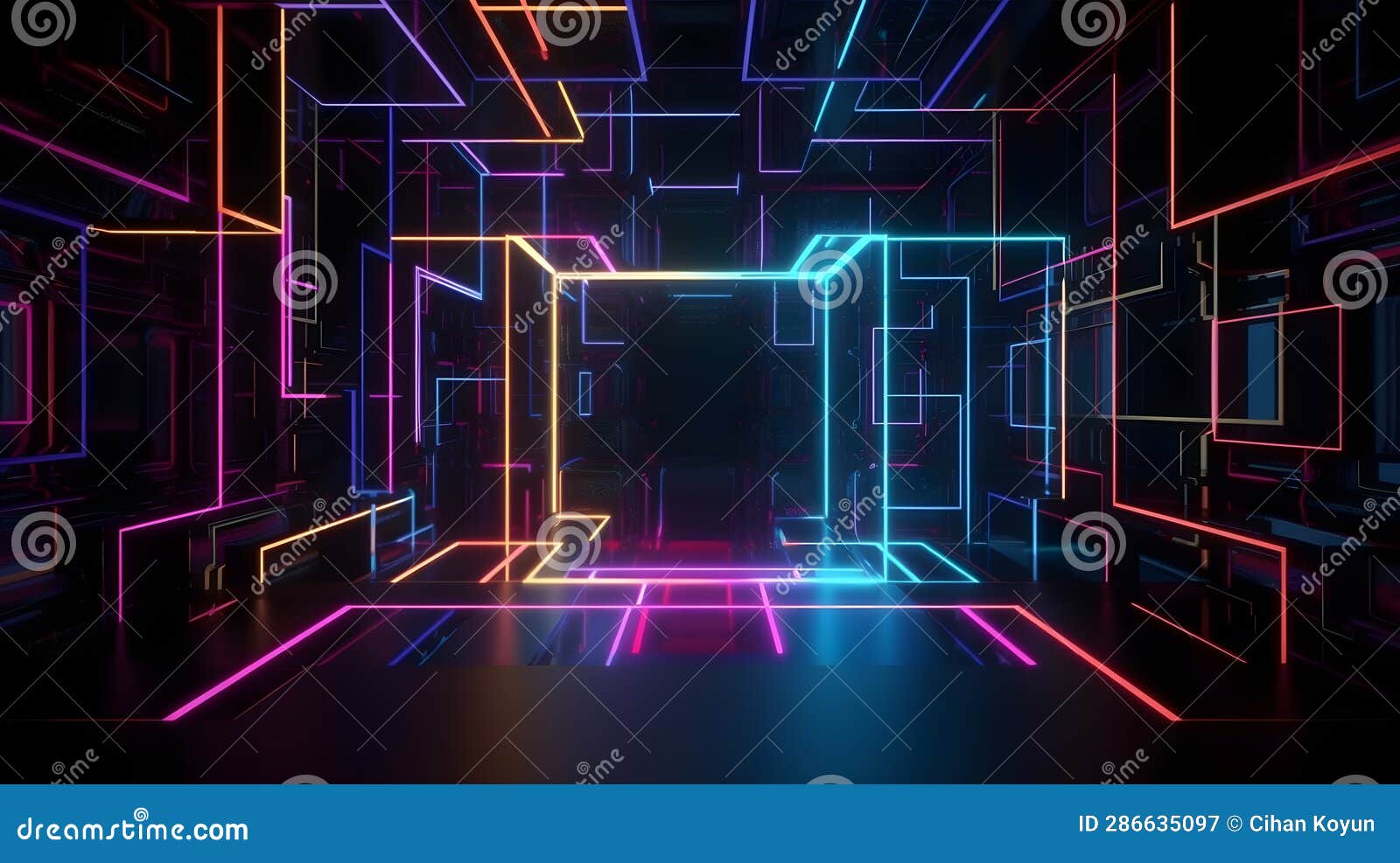 neon urban skylinescape