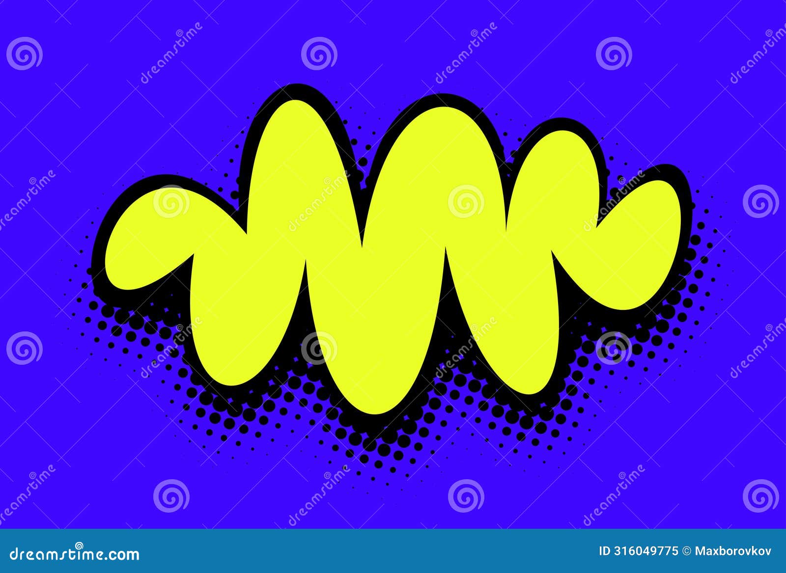 neon yellow waves on ultraviolet