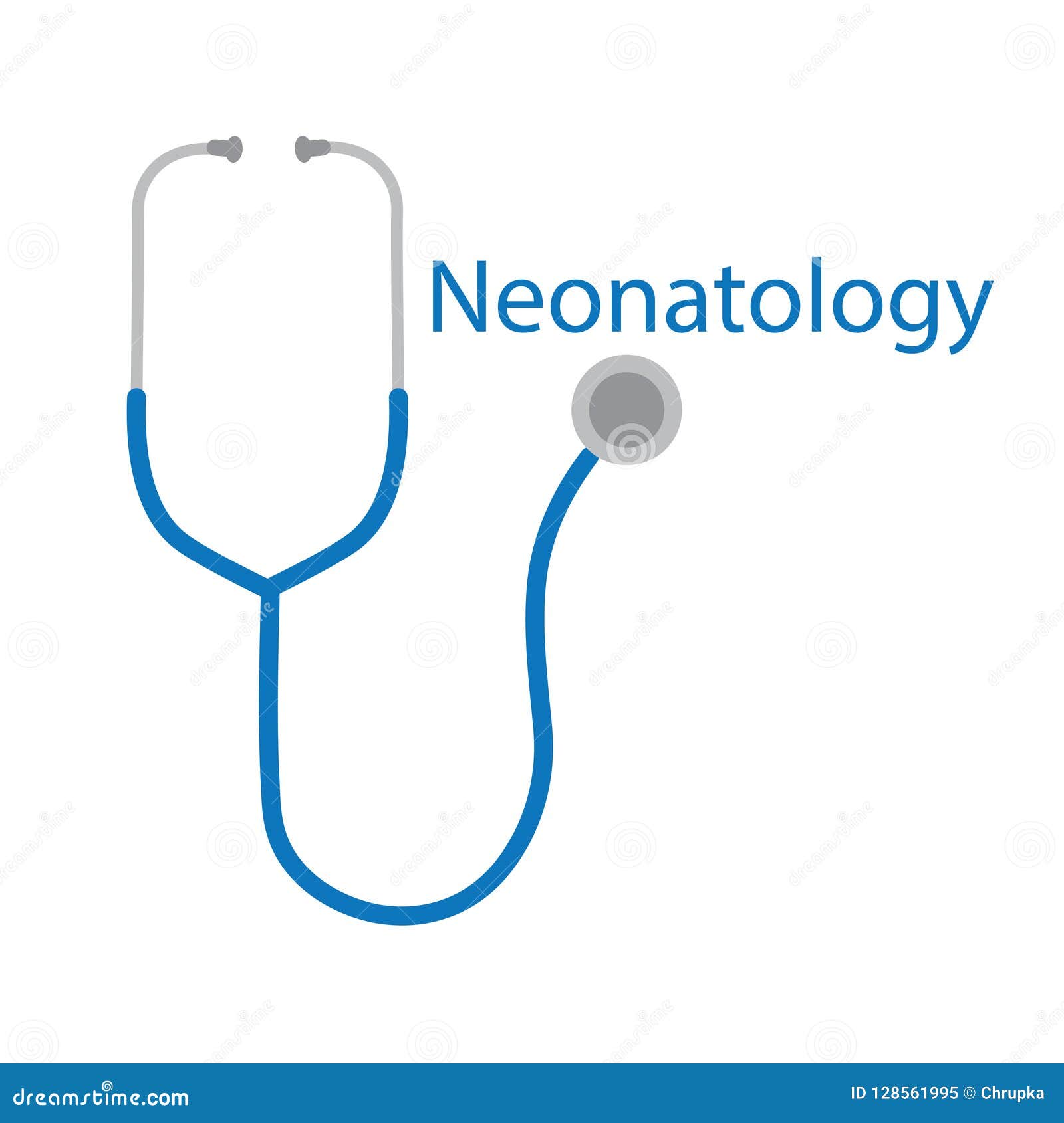 Neonatology Word and Stethoscope Icon Stock Vector Illustration of
