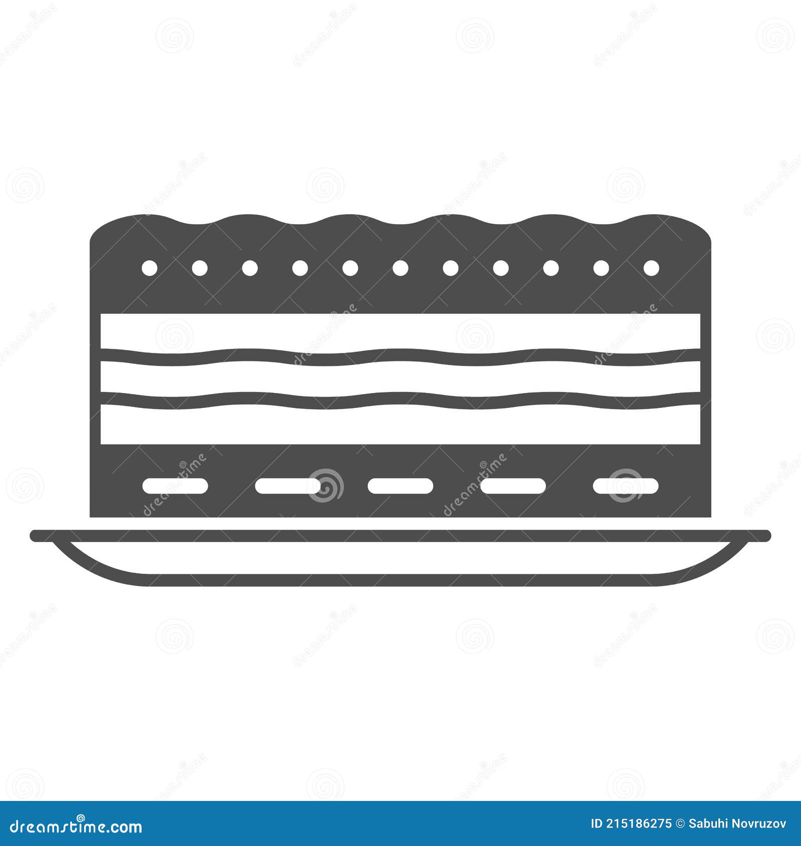 neopolitan cake solid icon, french food concept, cake  sign on white background, french cake glyph style for