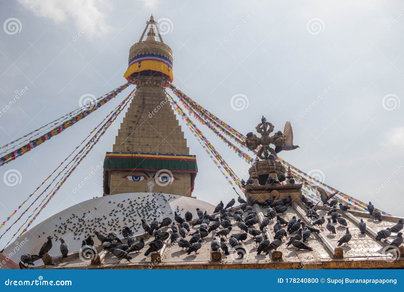 nepal kathmandu boudha stupa or boudhanath is a one of the largest spherical stupas in nepal.boudha stupa is a famous place for