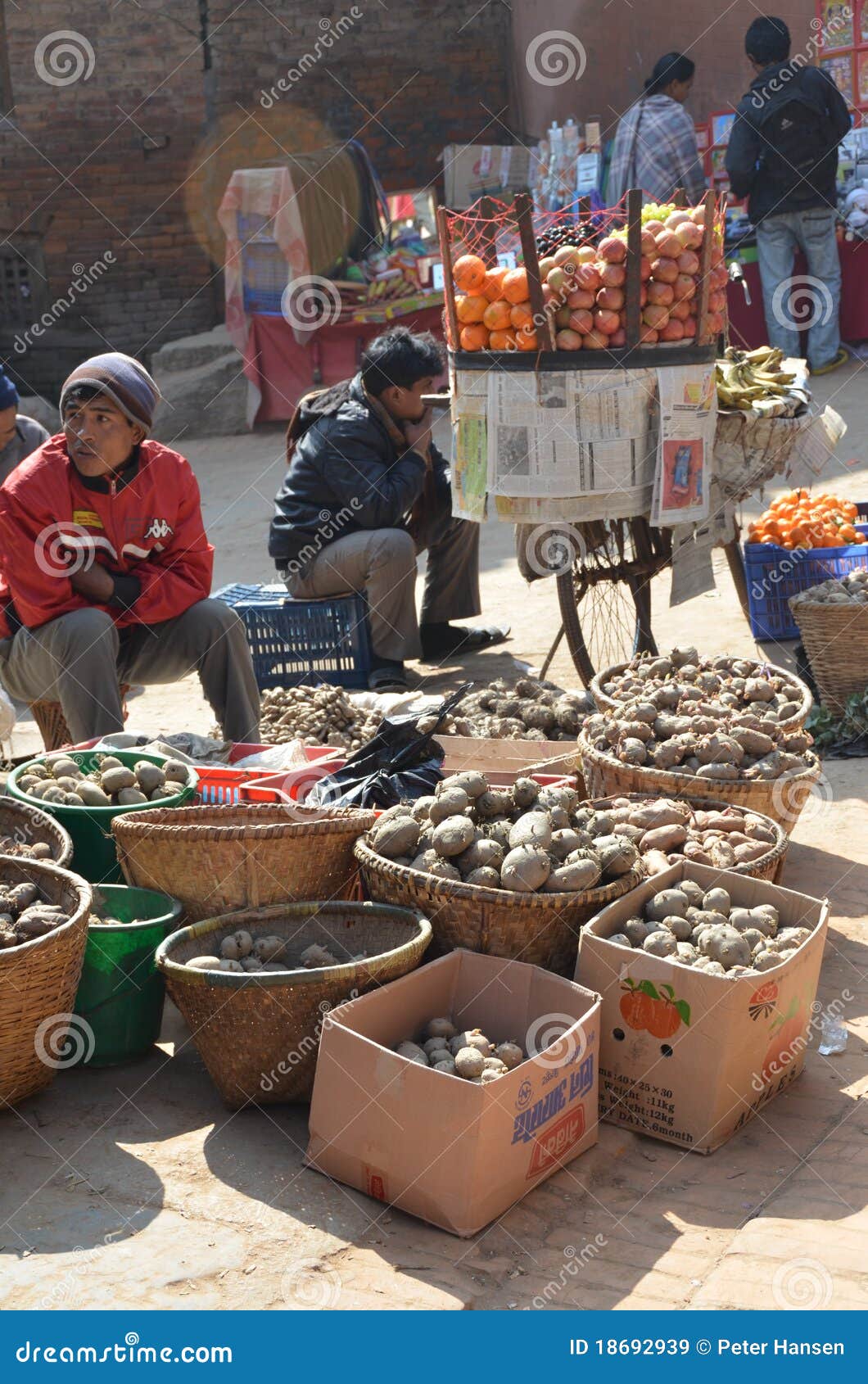 Nepal marketscene editorial stock image. Image of house 18692939