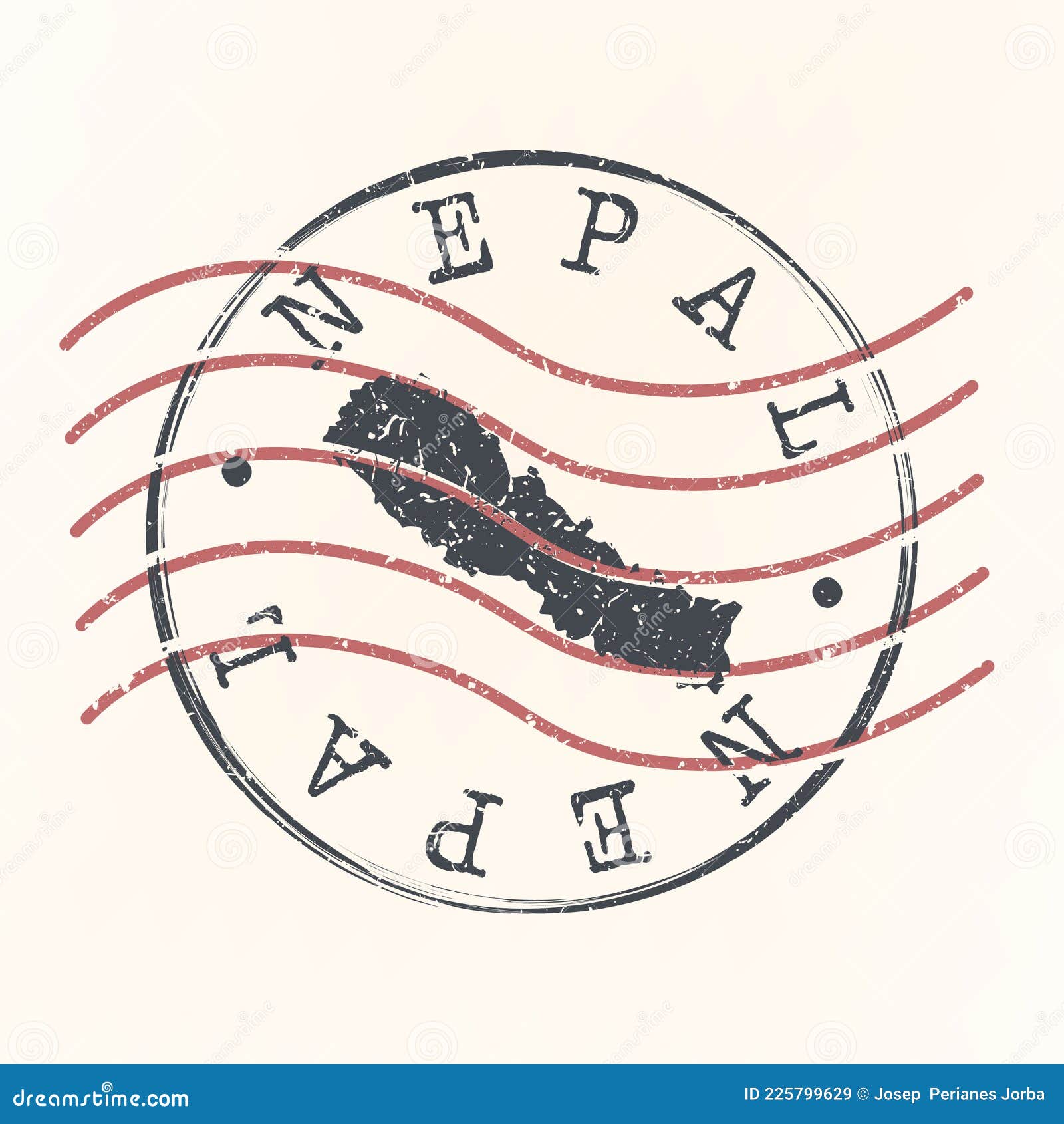 Nepal Stamp Postal. Map Silhouette Seal. Passport Round Design. Vector ...