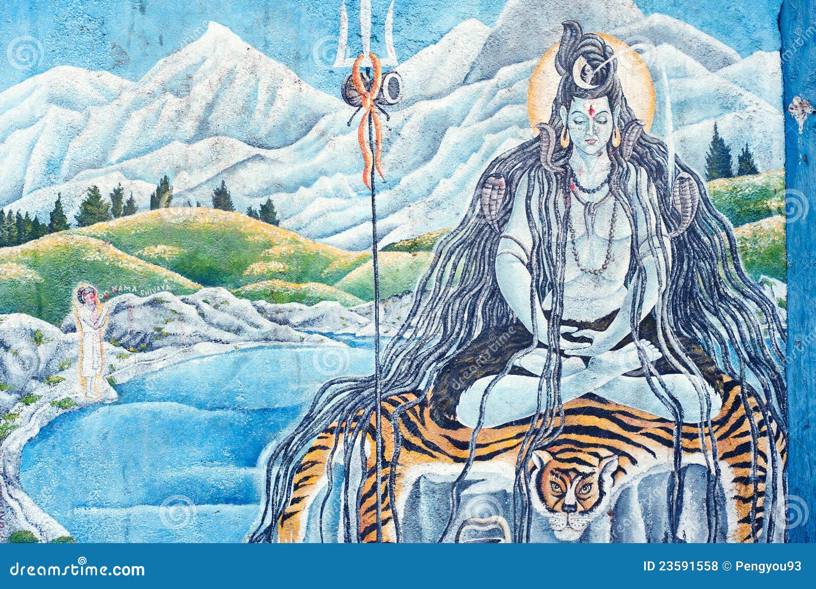 In Nepal, the Temple Wall Murals Stock Illustration Illustration of