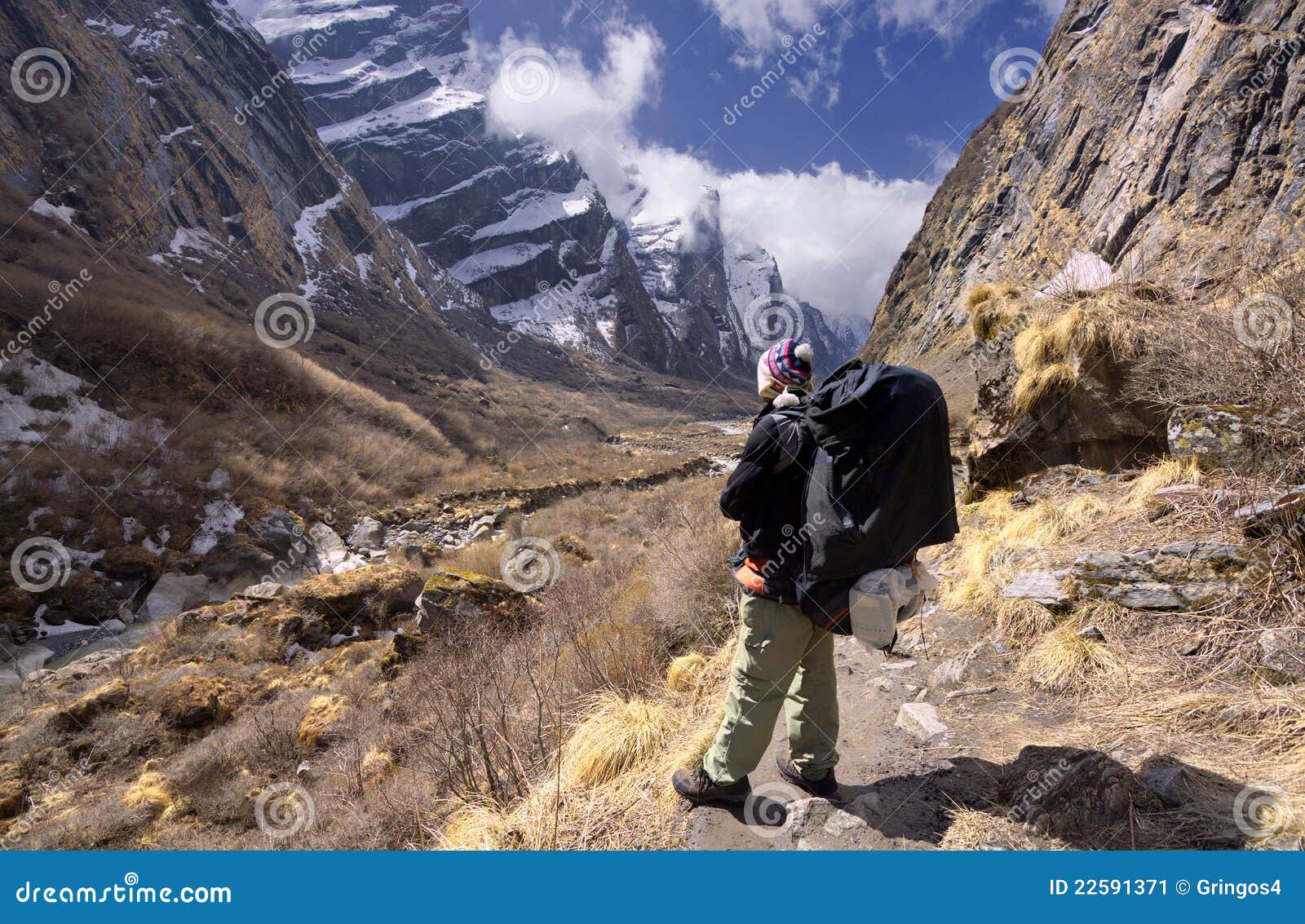 nepali guide standing in the modi khola valley
