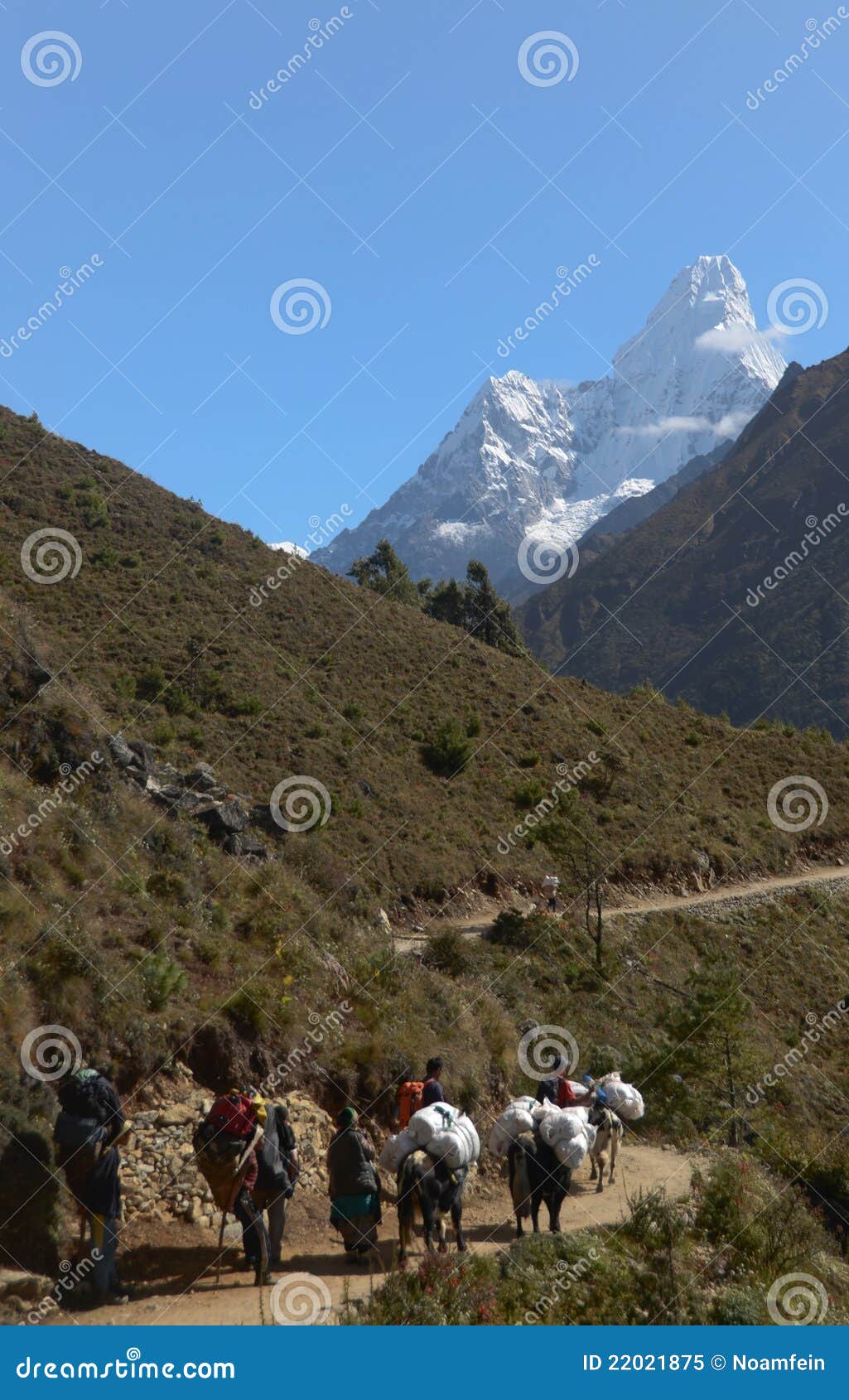 Nepali Porters in the Everest Trail Editorial Image - Image of cargo