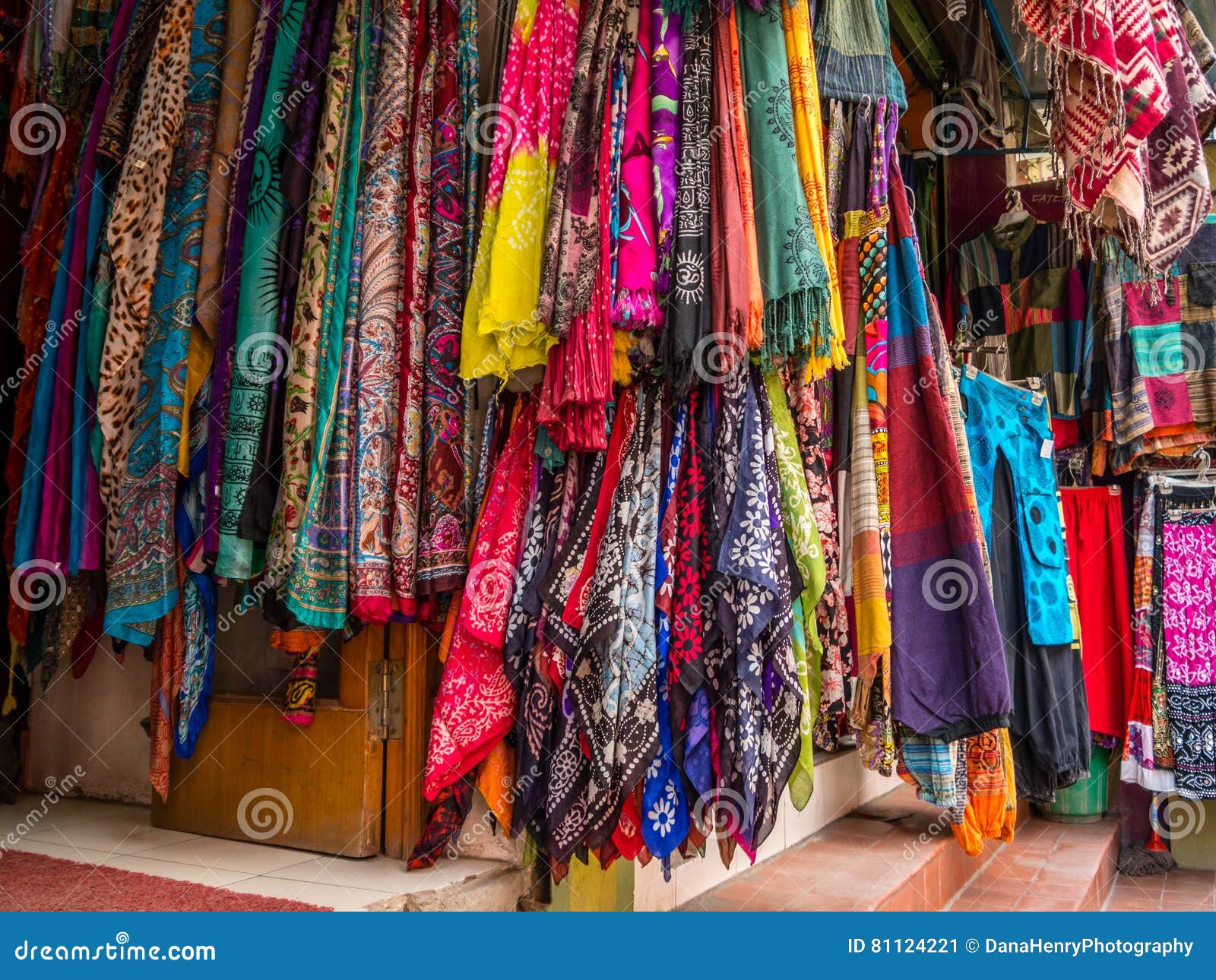 Nepali Store Front, Scarves Stock Image Image of clothing, colorful 81124221