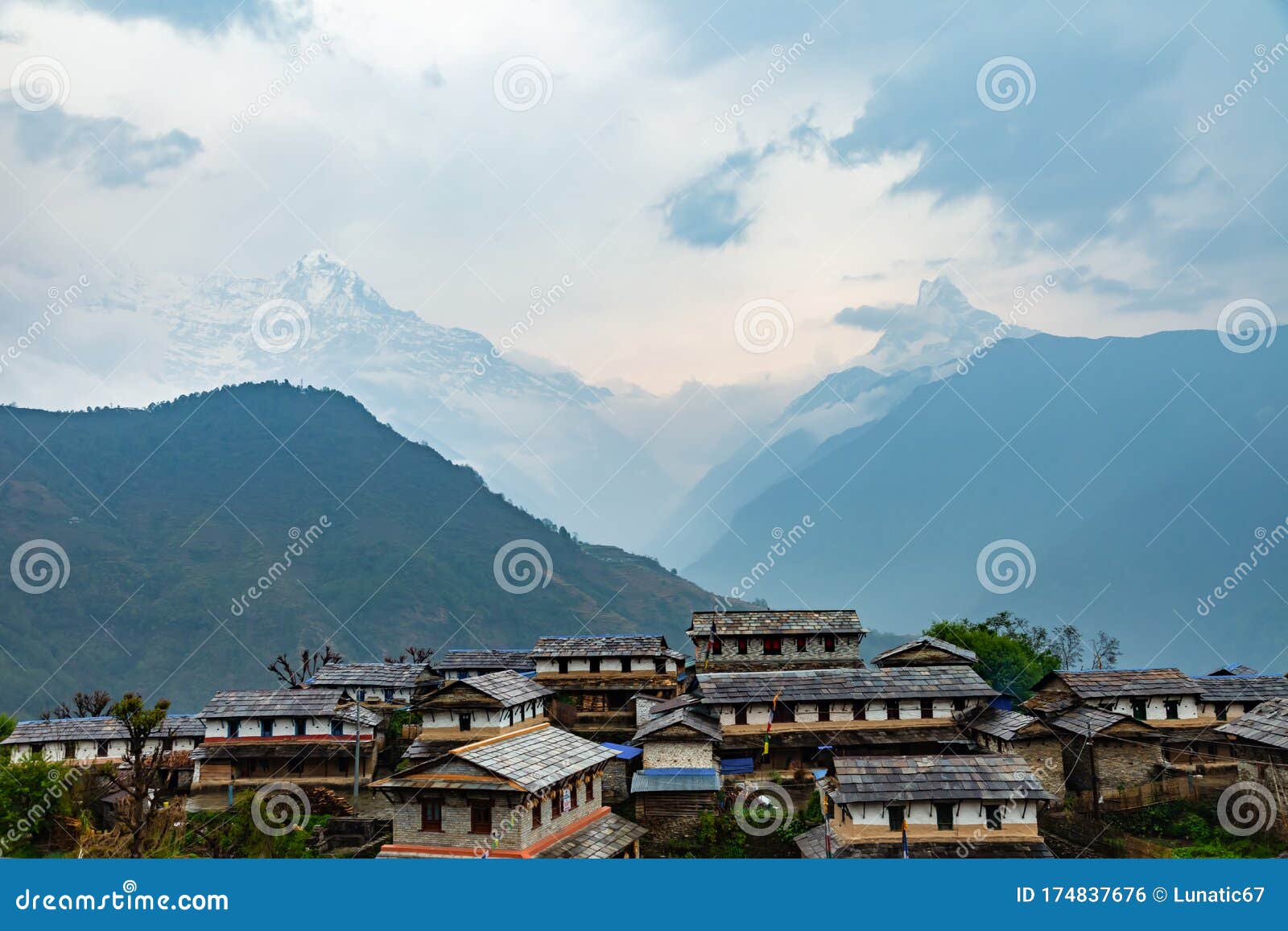 Old Nepali House In Grandruk Village Stock Photo Image Of