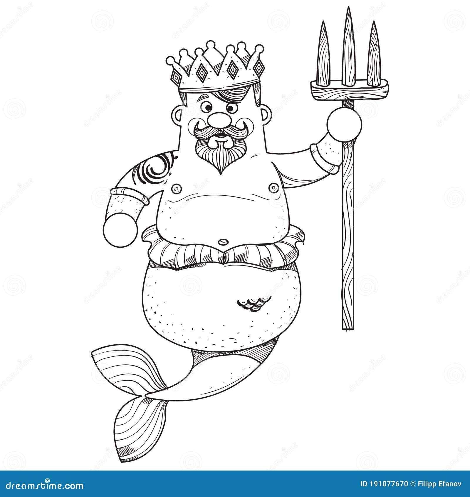 Neposo. El Personaje De Dibujos Animados Es El Rey Del Mar. Dibujo De  Dibujos Animados Para Aplicaciones Móviles De Juegos. Ilustr Ilustración del  Vector - Ilustración de fabuloso, bandera: 191077670