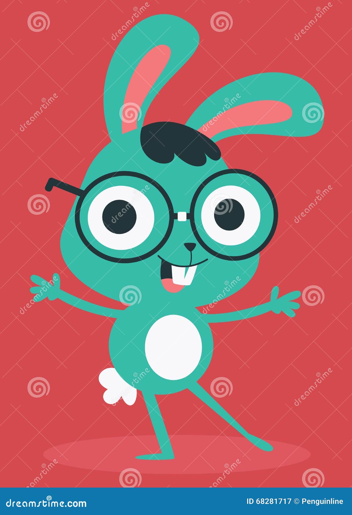 Nerd Bunny Wearing Glasses stock vector. Illustration of glasses - 68281717