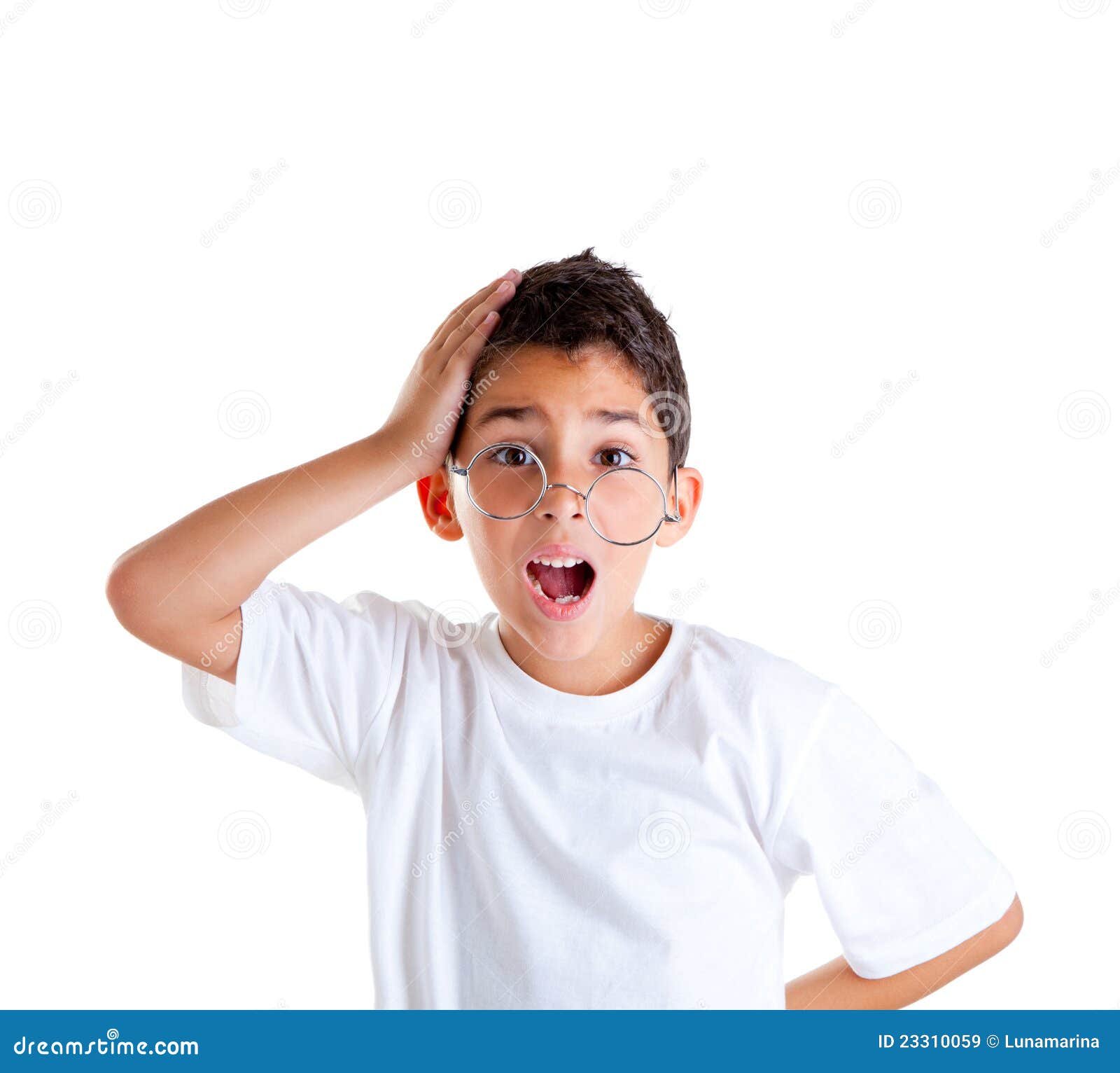 Nerd Kid with Glasses and Silly Expression Stock Image Image of cute, caucasian 23310059