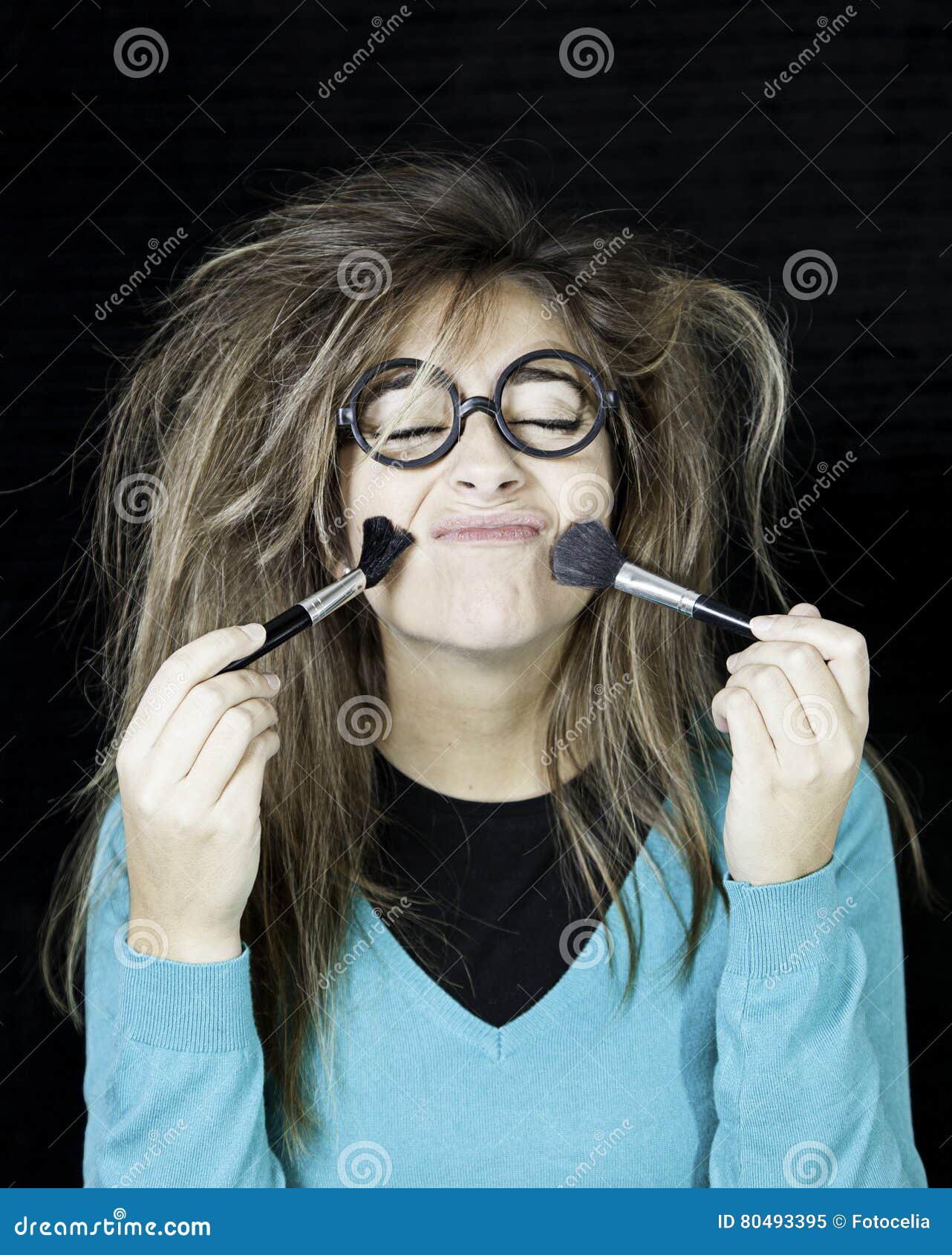 Nerdy makeup stock image. cosmetic, care -