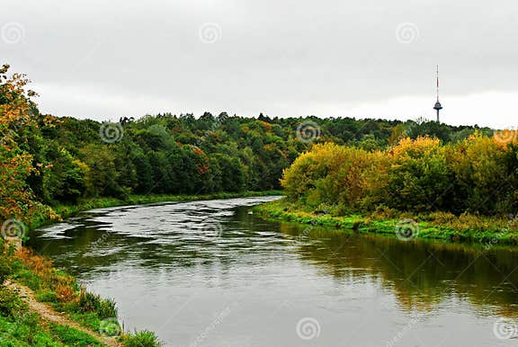 NerisFluss Im VilniusStadt ZverynasBezirk Stockfoto Bild von