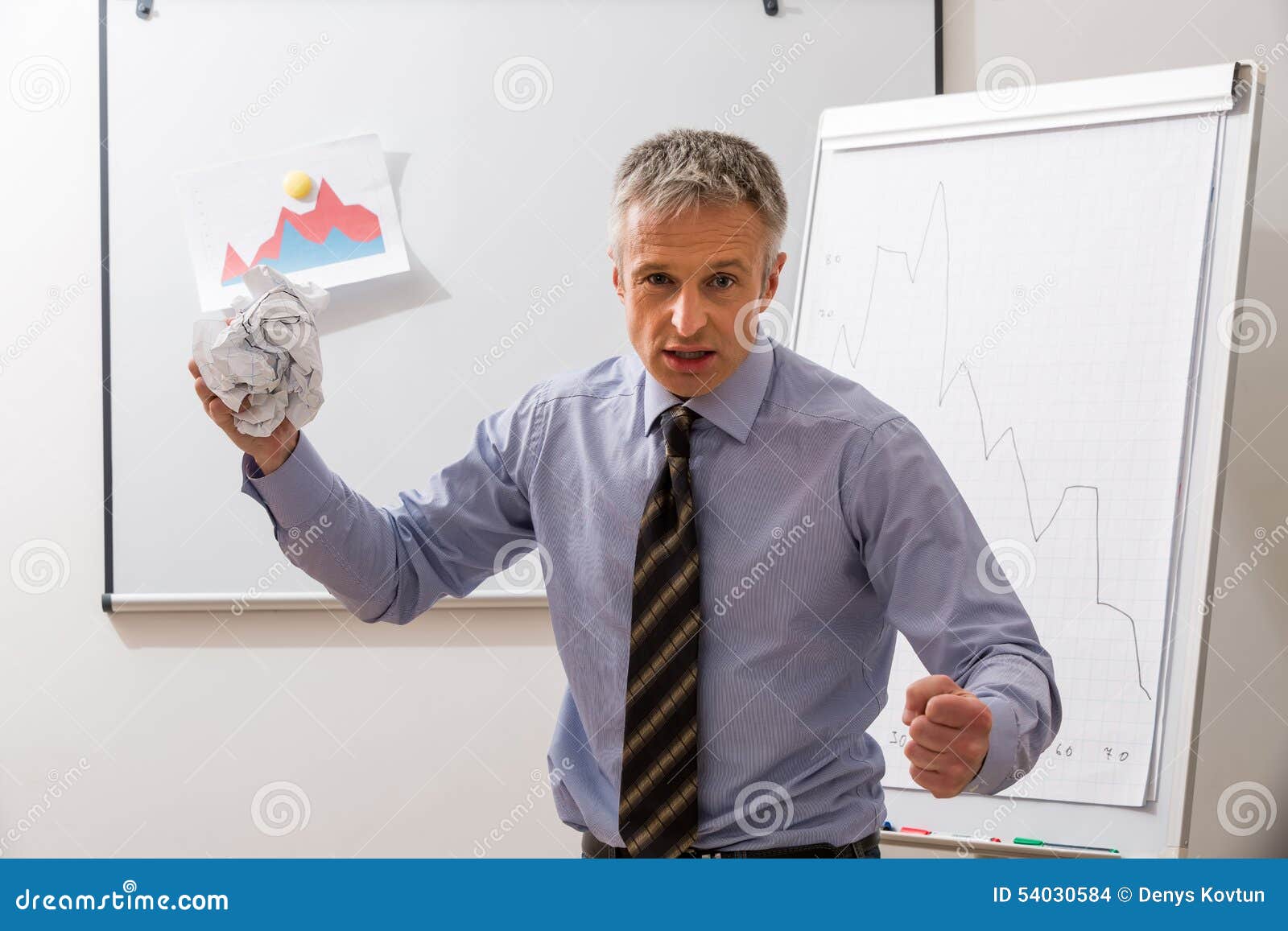 Nervous Manager in the Office. Stock Photo Image of aggressive, nervous 54030584