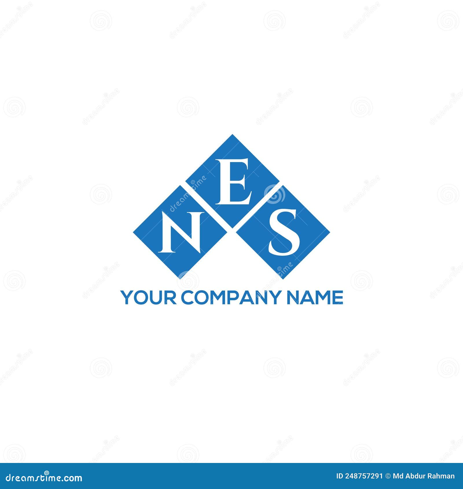 NES Letter Logo Design on BLACK Background. NES Creative Initials