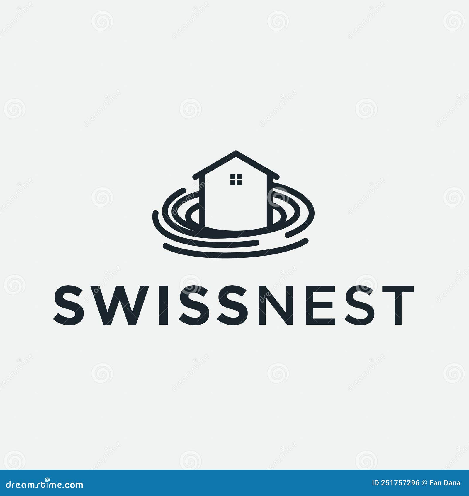 Nest House Logo Icon Design Stock Vector Illustration of line