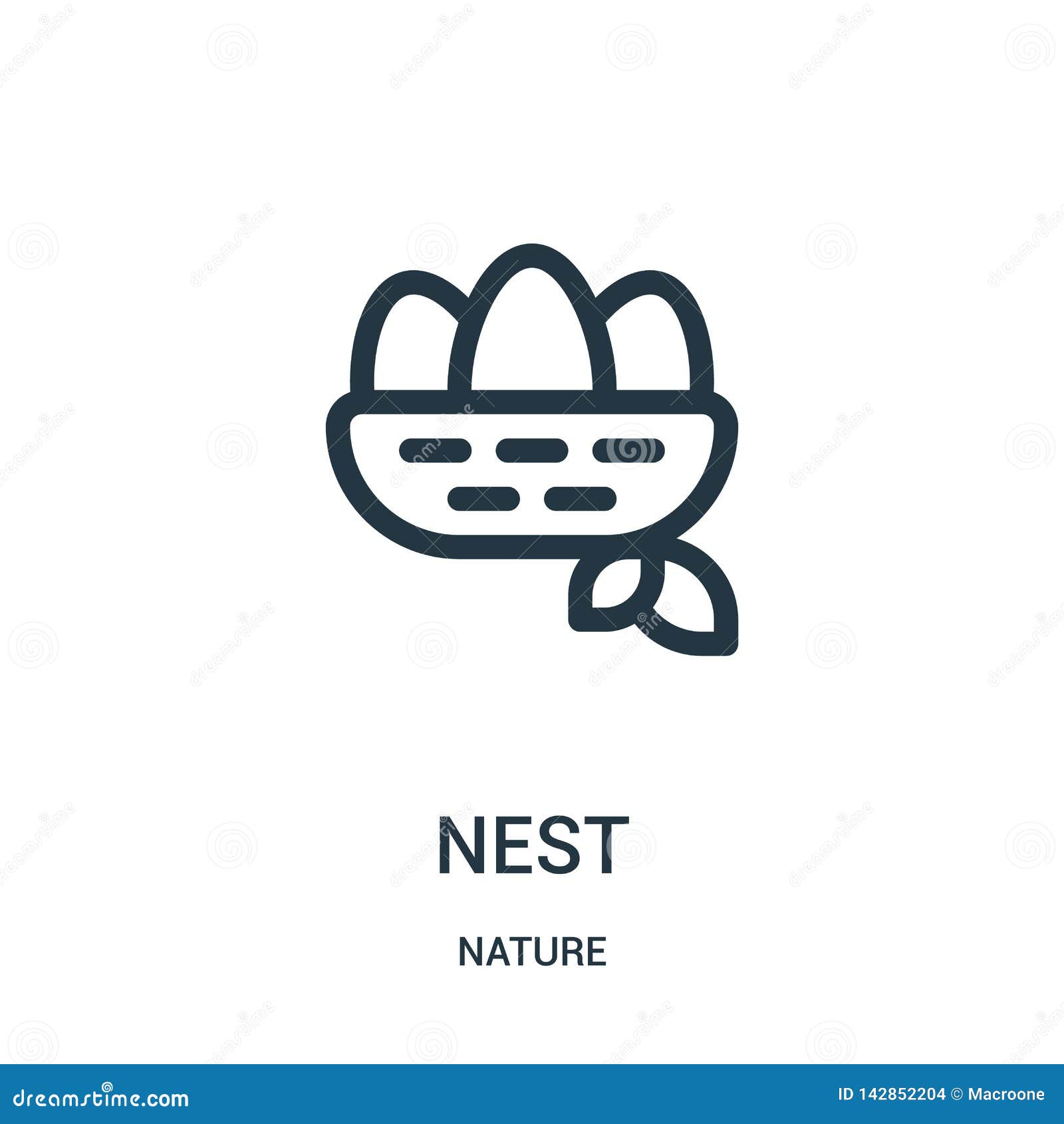 Nest Icon Vector from Nature Collection. Thin Line Nest Outline Icon Vector Illustration Stock