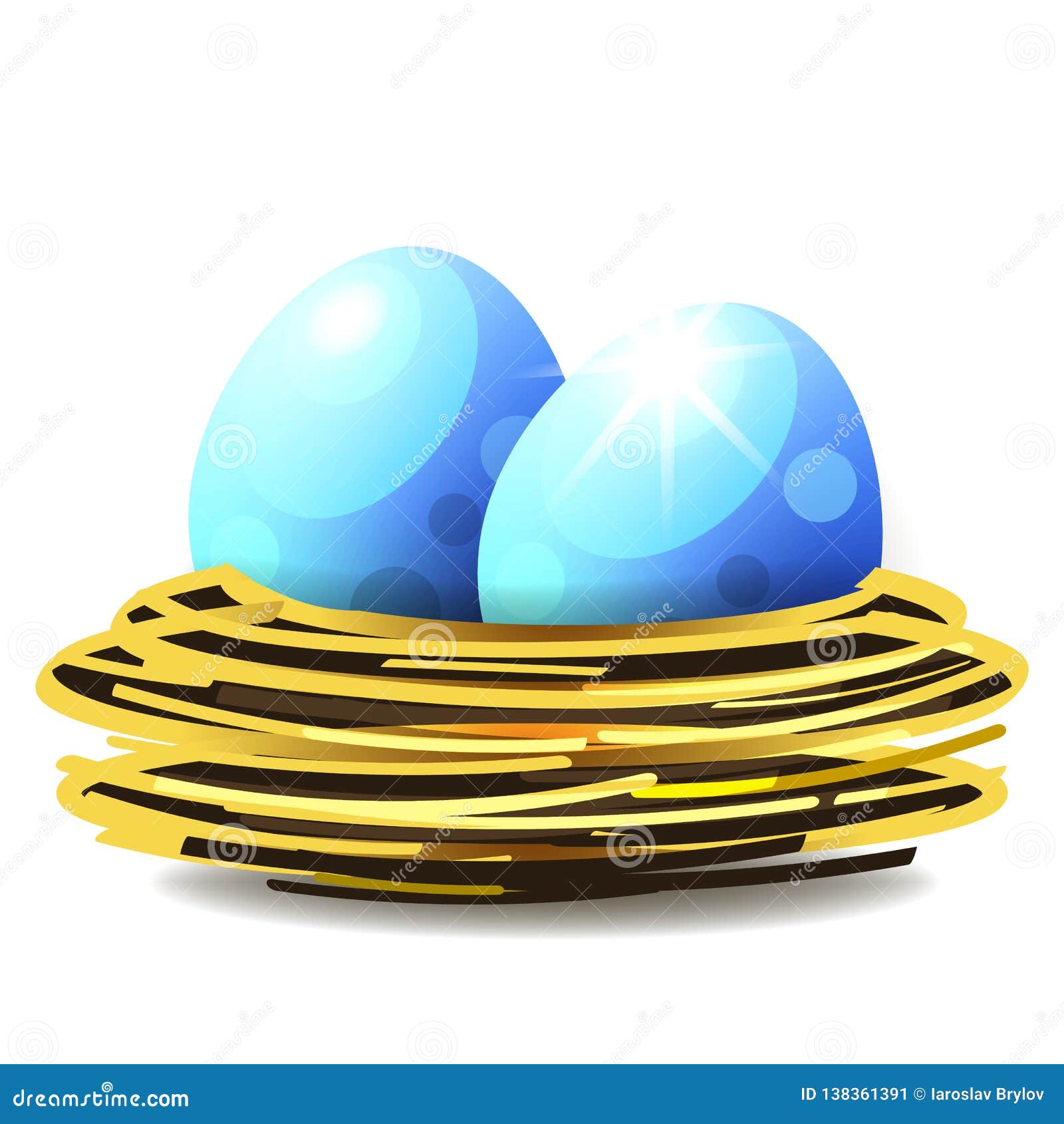 Nest Logo, Vector Of Bird S Nest And Eggs Stock Vector - Illustration