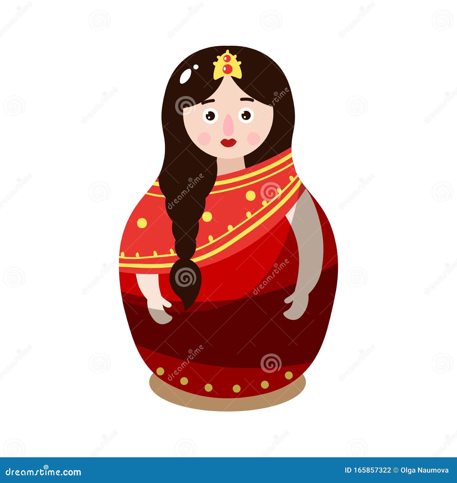 Nesting Doll in Colorful National Indian Costume. Vector Illustration in  Flat Cartoon Style Stock Vector - Illustration of dress, clothes: 165857322