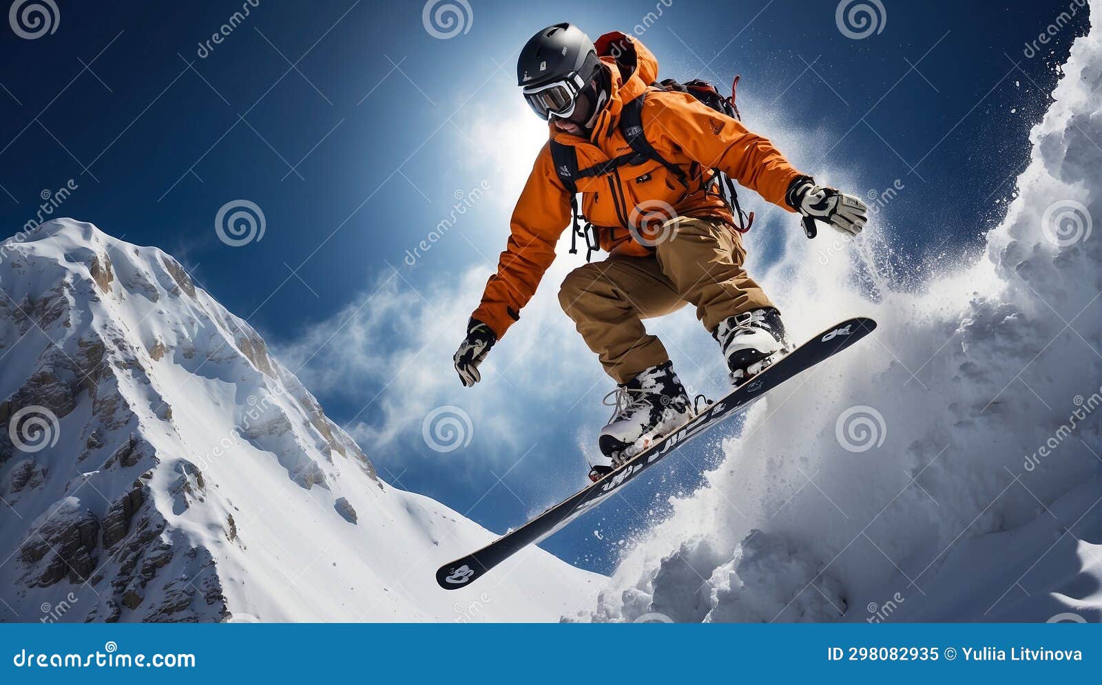 winter ski resort with snowboards.