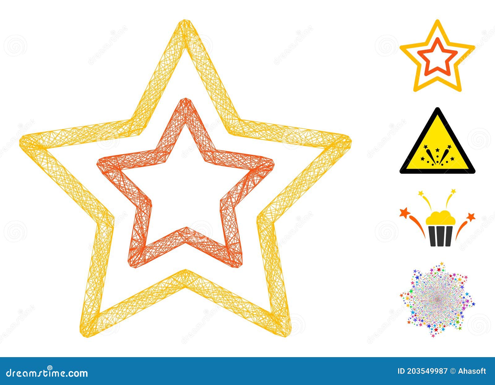 net countour stars  mesh