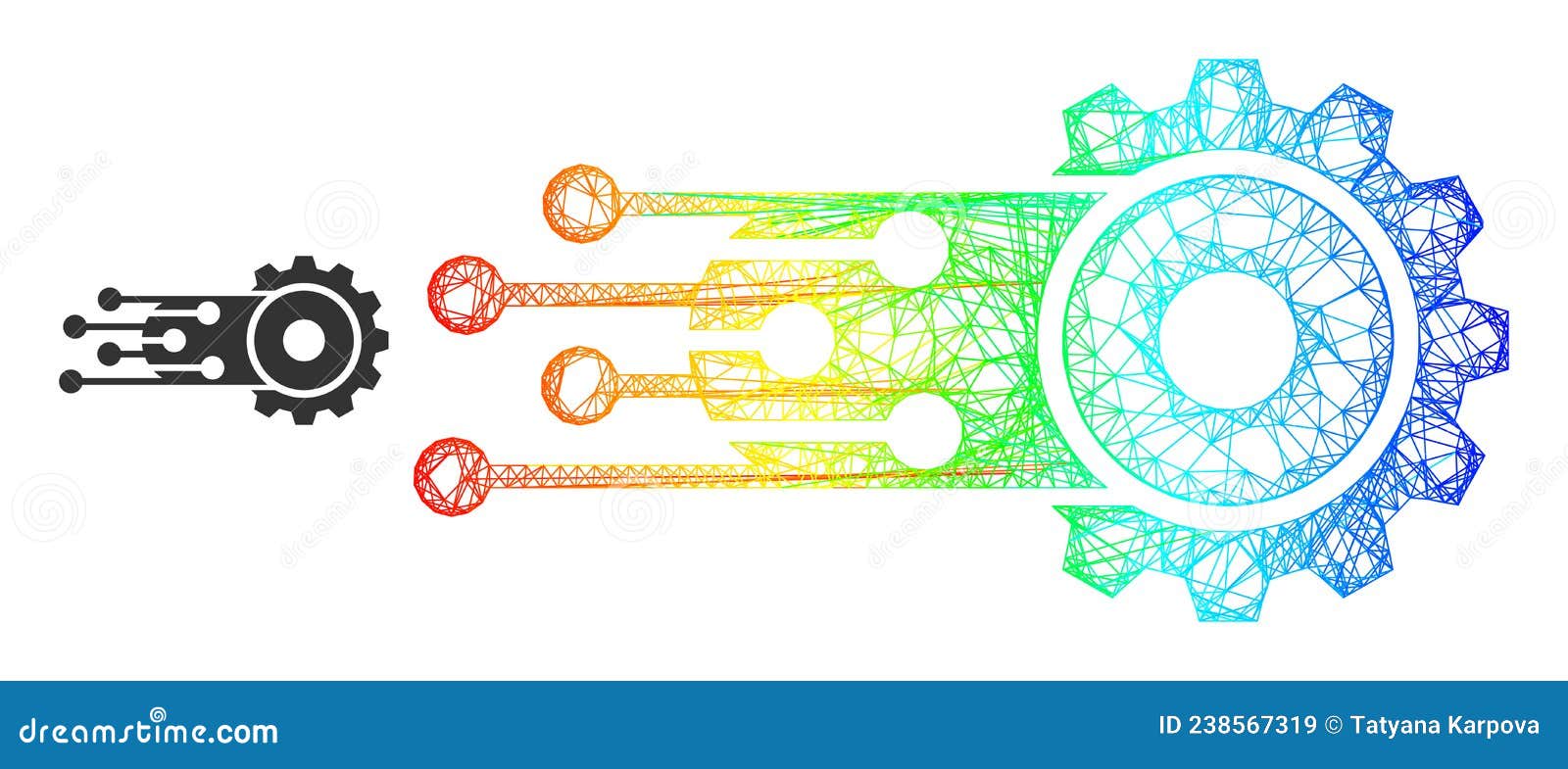 Net Transition Gear Mesh Icon with Spectrum Gradient Stock Vector -  Illustration of spectrum, mesh: 238567319