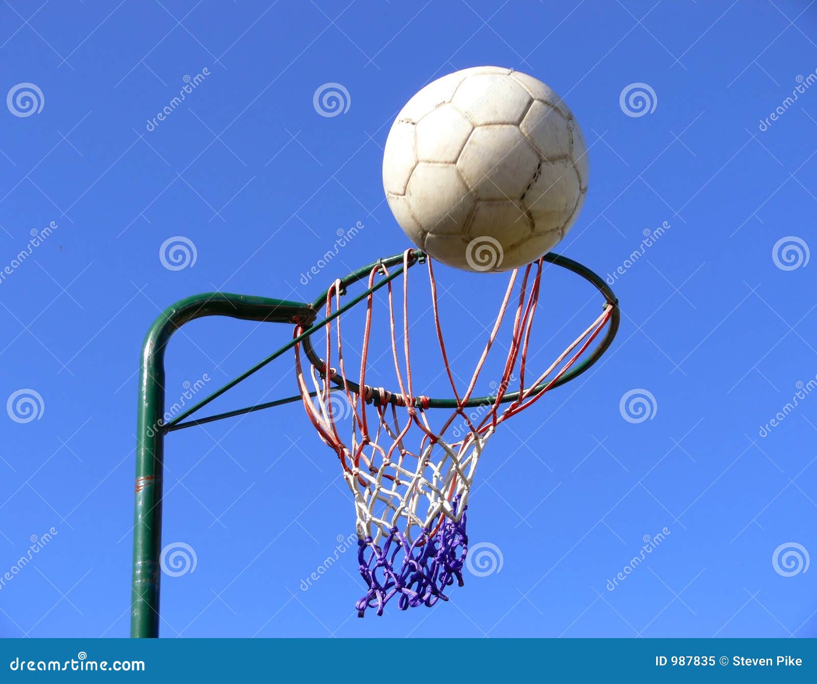 Netball basket and ball stock image. Image of goals, score 987835