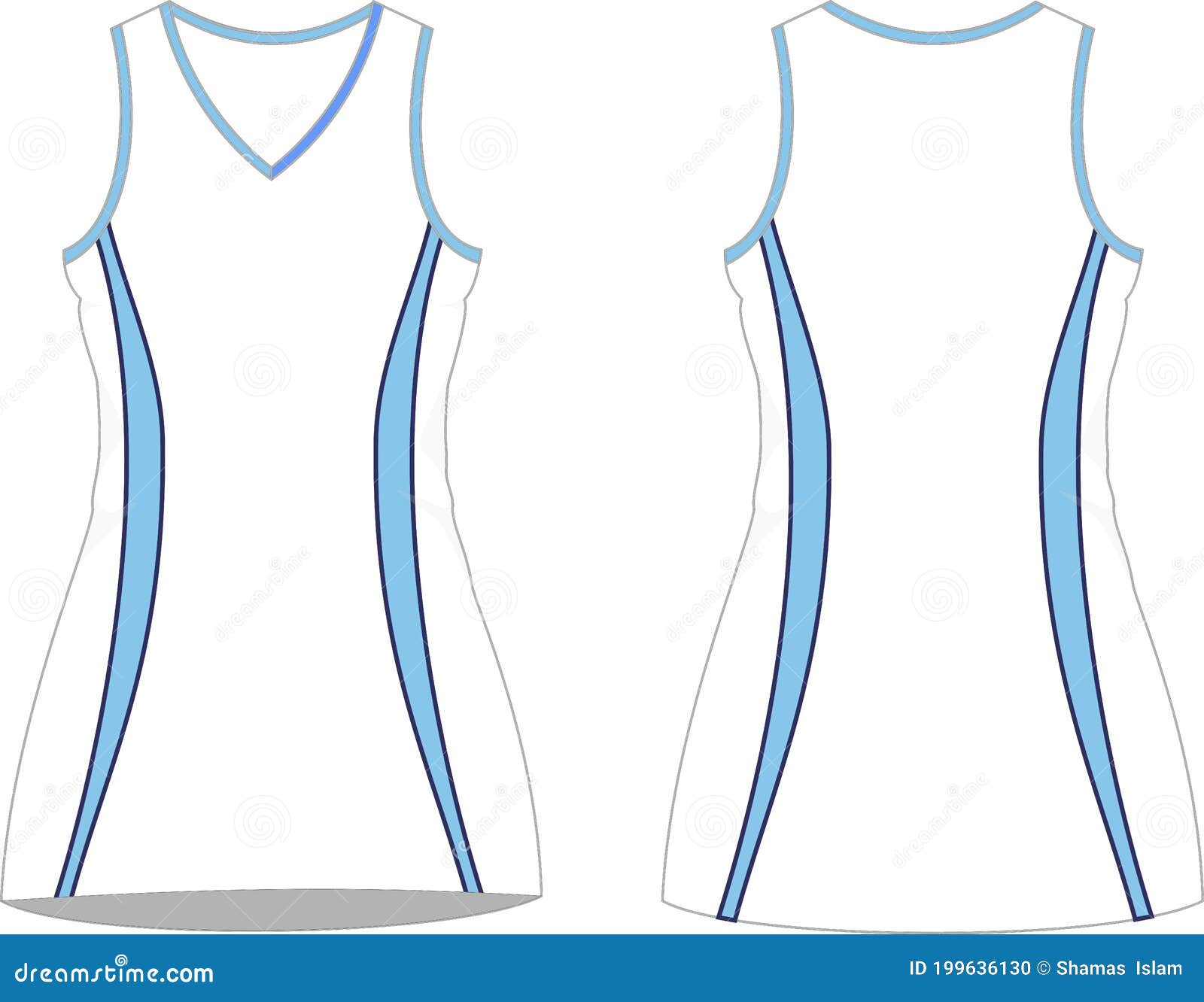 Netball Dresses Sublimated Mock Up Illustration Templates Stock Vector Illustration Of Design Editable